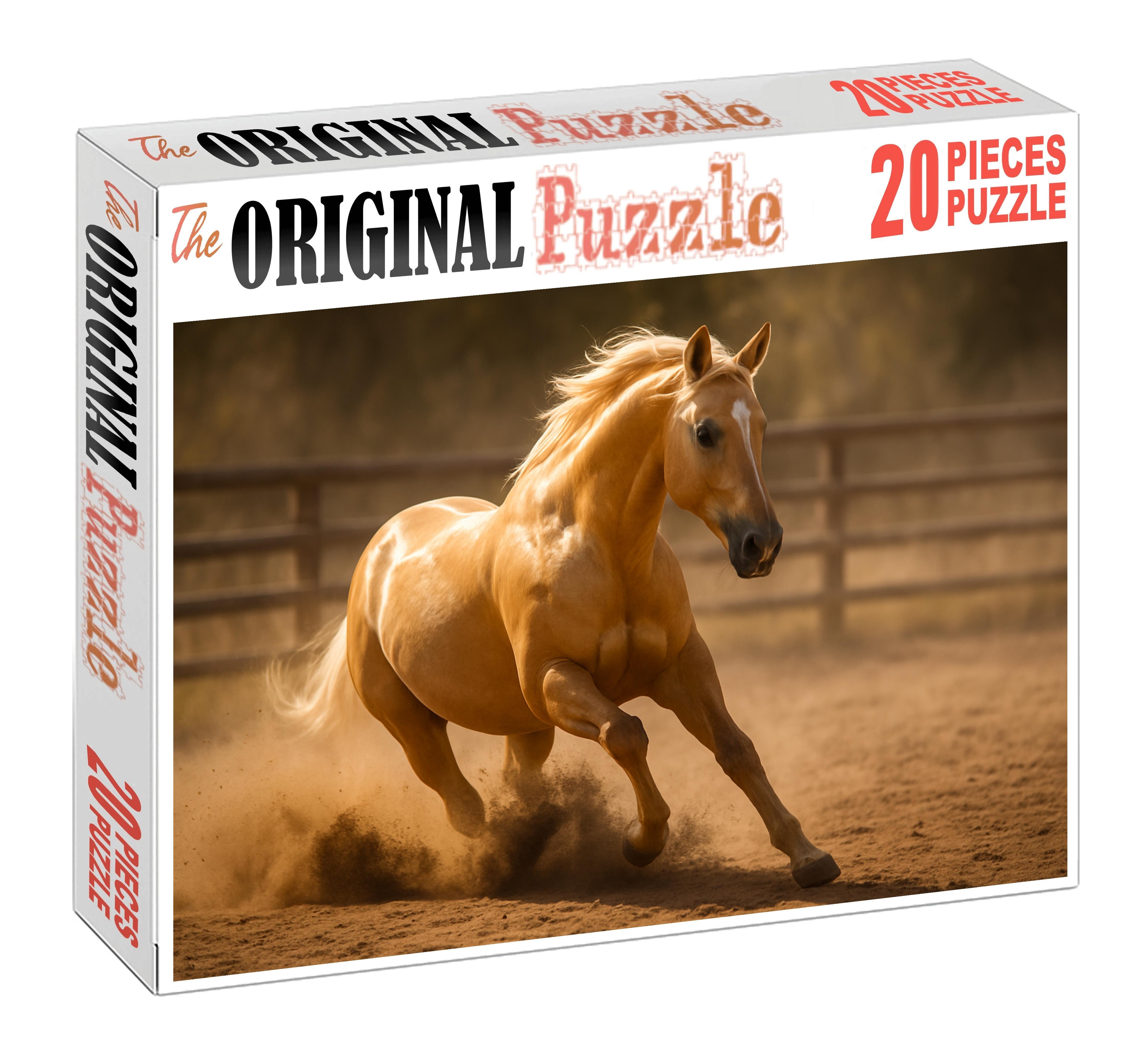 Golden Meadow Warm Palomino Quarter Horse Gelding With Agile Frame 50 Piece Puzzle