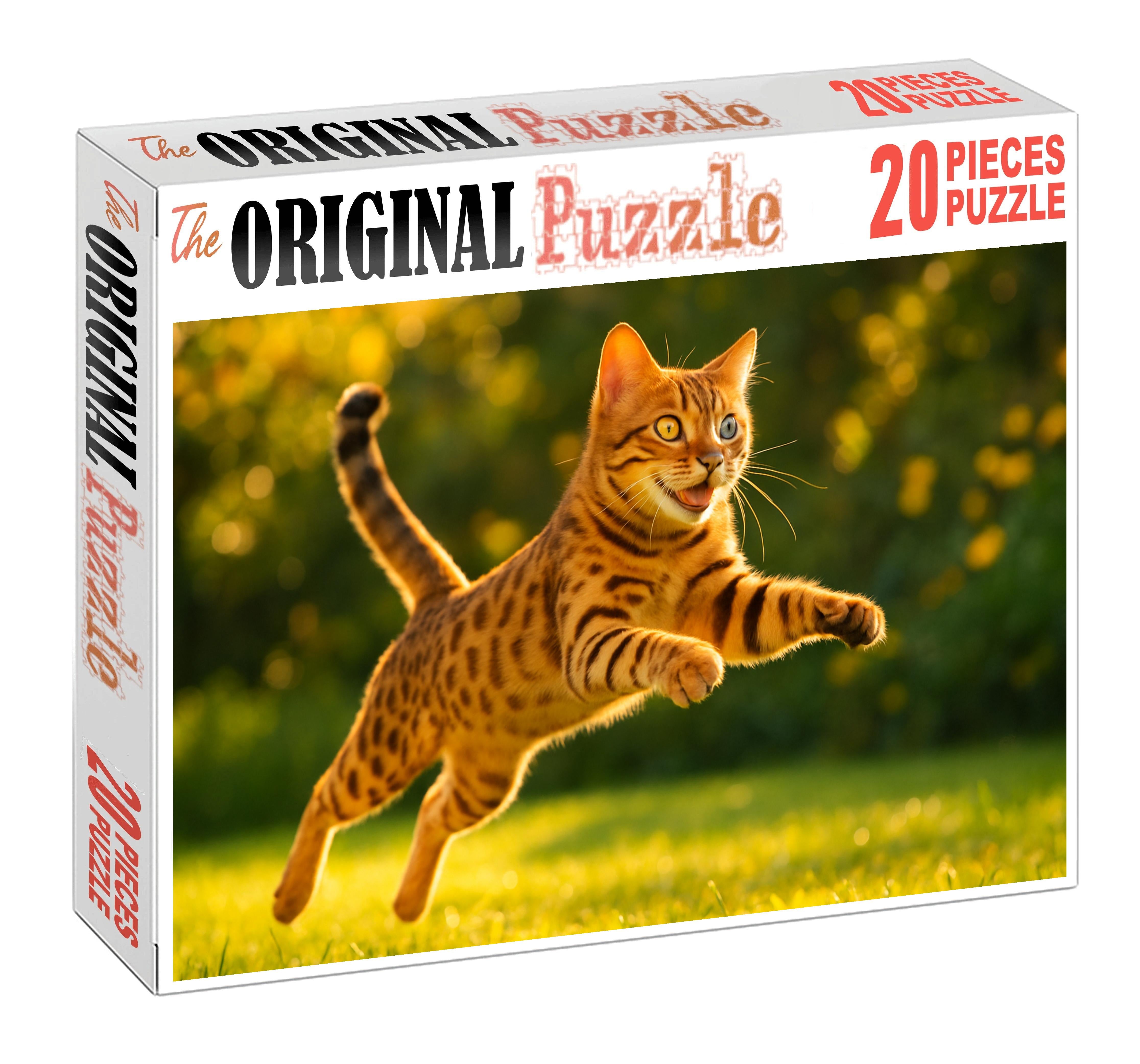 Sunlit Tawny Golden-brown Spotted Coat With Spirited Playfulness Mini Puzzle
