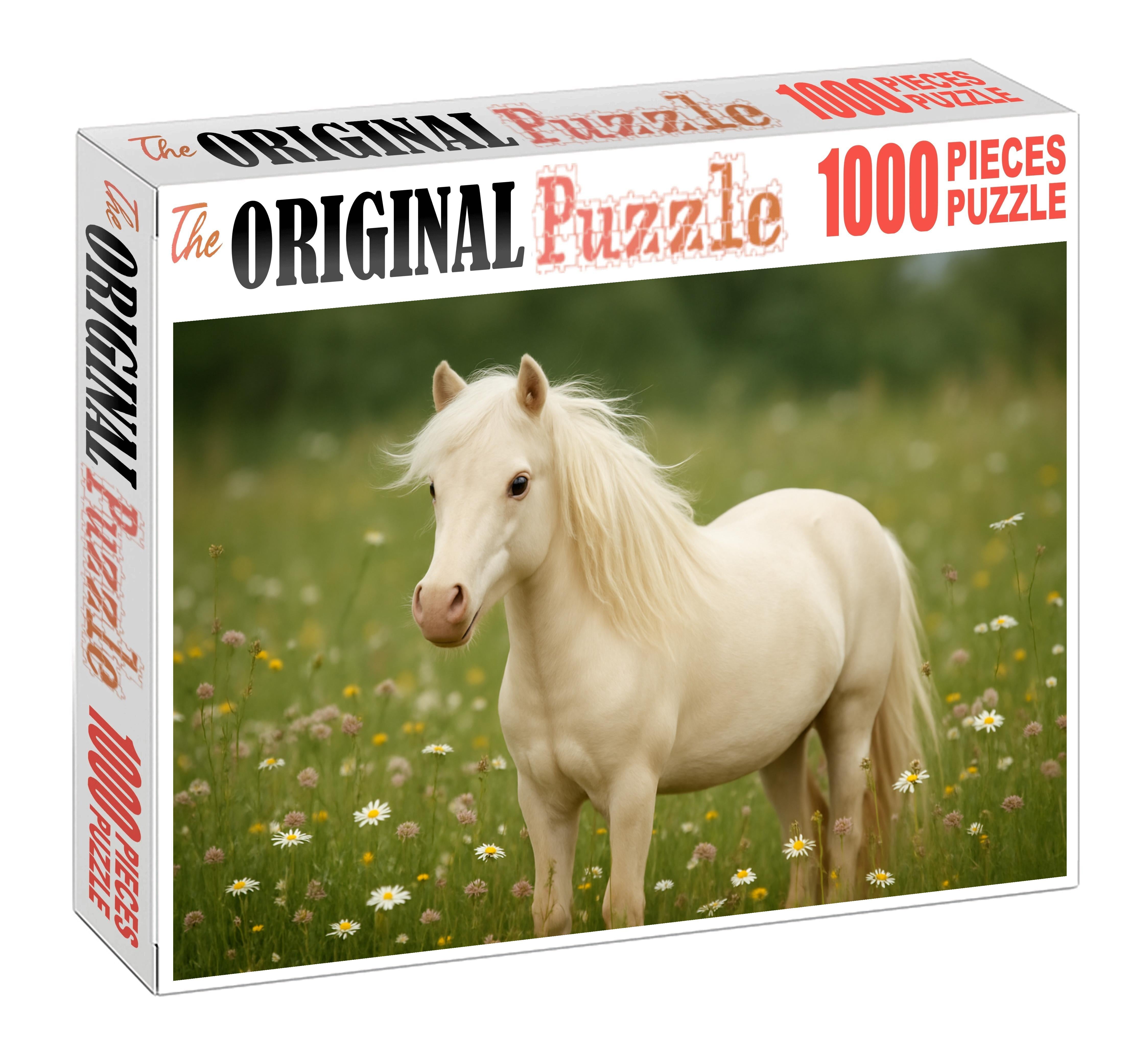 Ivory Silk Smooth Cream Cremello Pony With Graceful Movements 50 Piece Puzzle