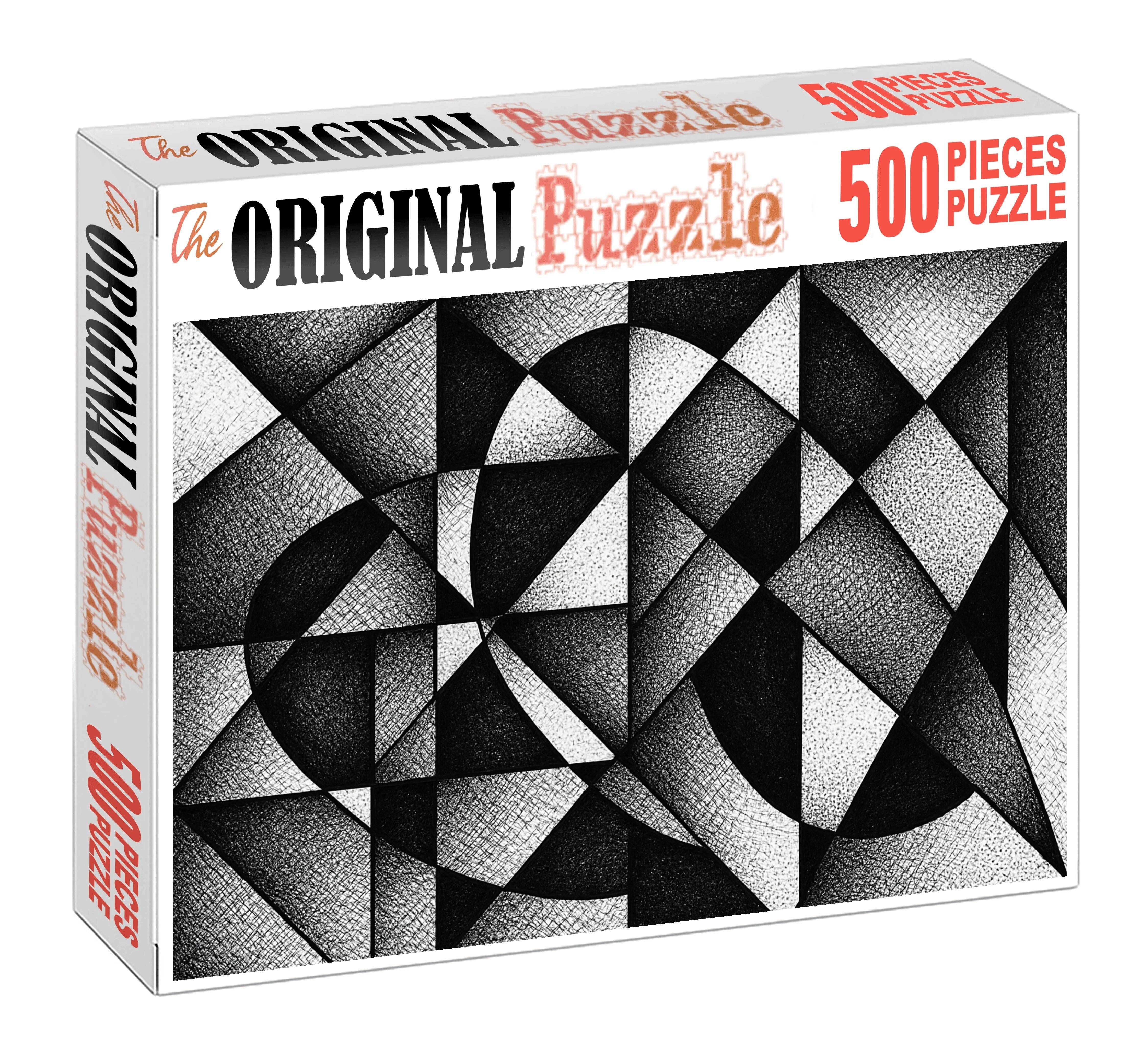 Abstract Geometric Exploration Bold Ink Shapes With Layered Textures Family Puzzles