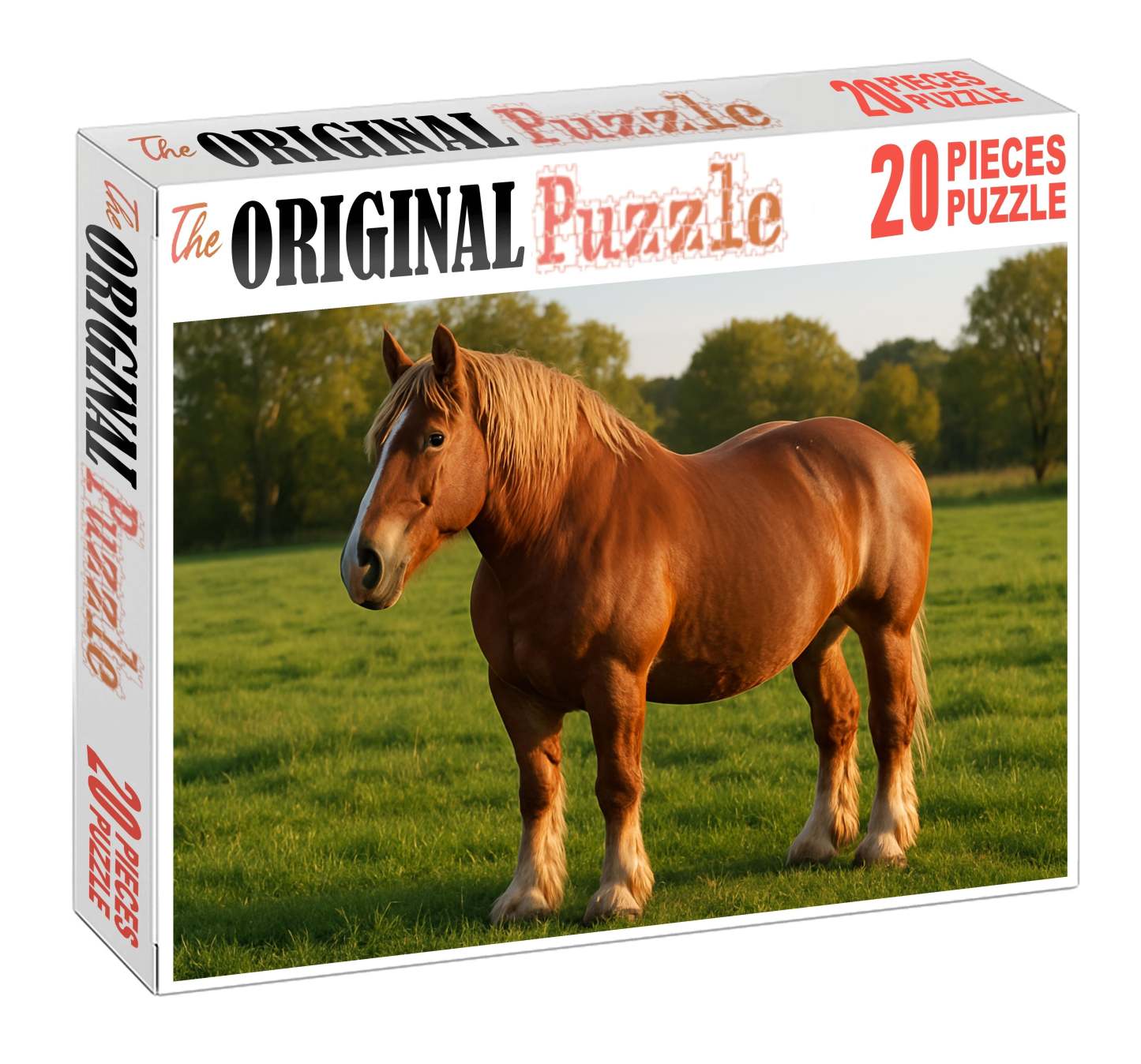 Maple Leaf Draft Heavy-built Chestnut Draft Mare With Calm Presence Custom Jigsaw Puzzle