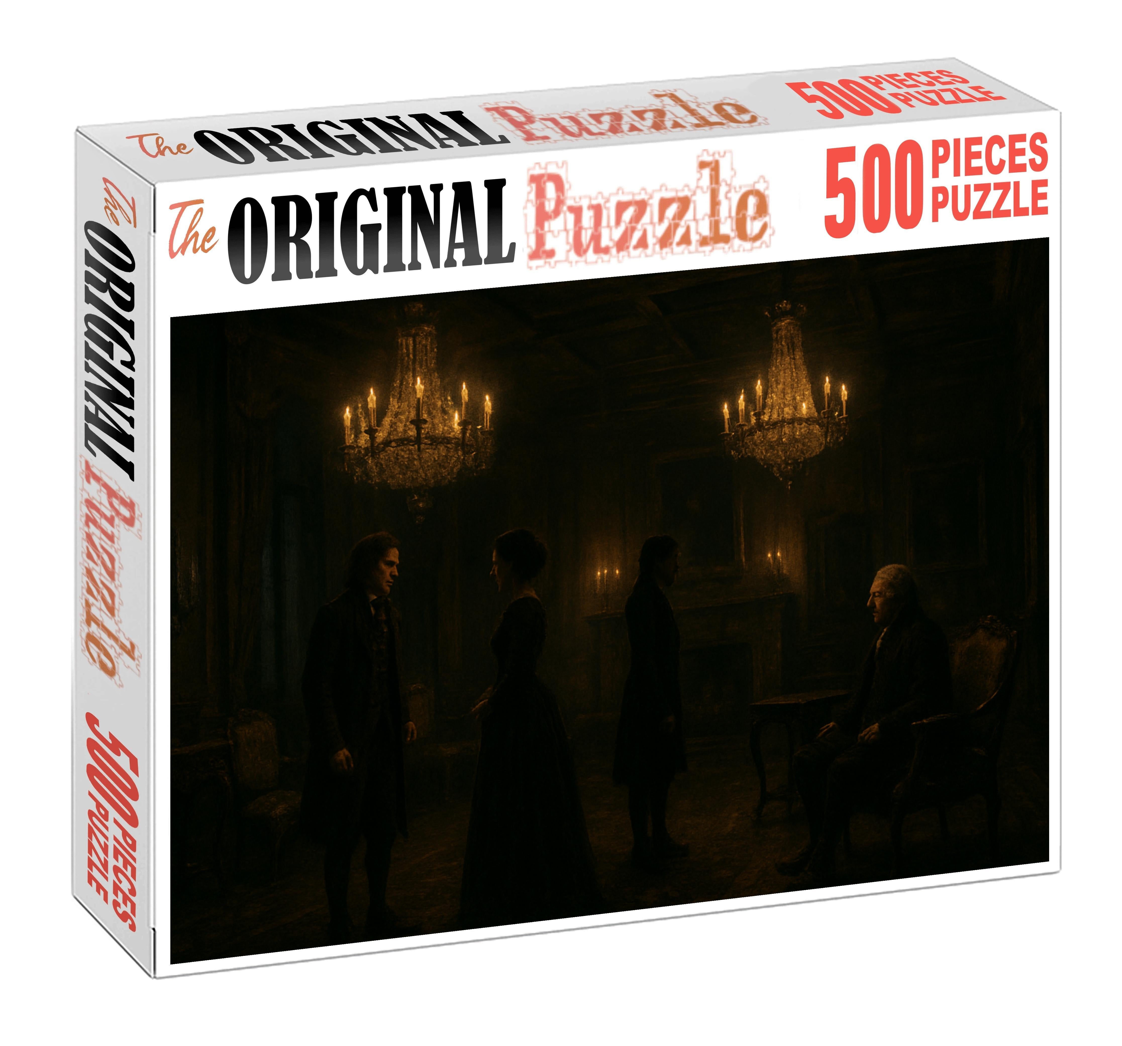 Candlelit Gothic Mystery Brooding Elegance In Shadowed Mansions Premium Puzzle Pieces