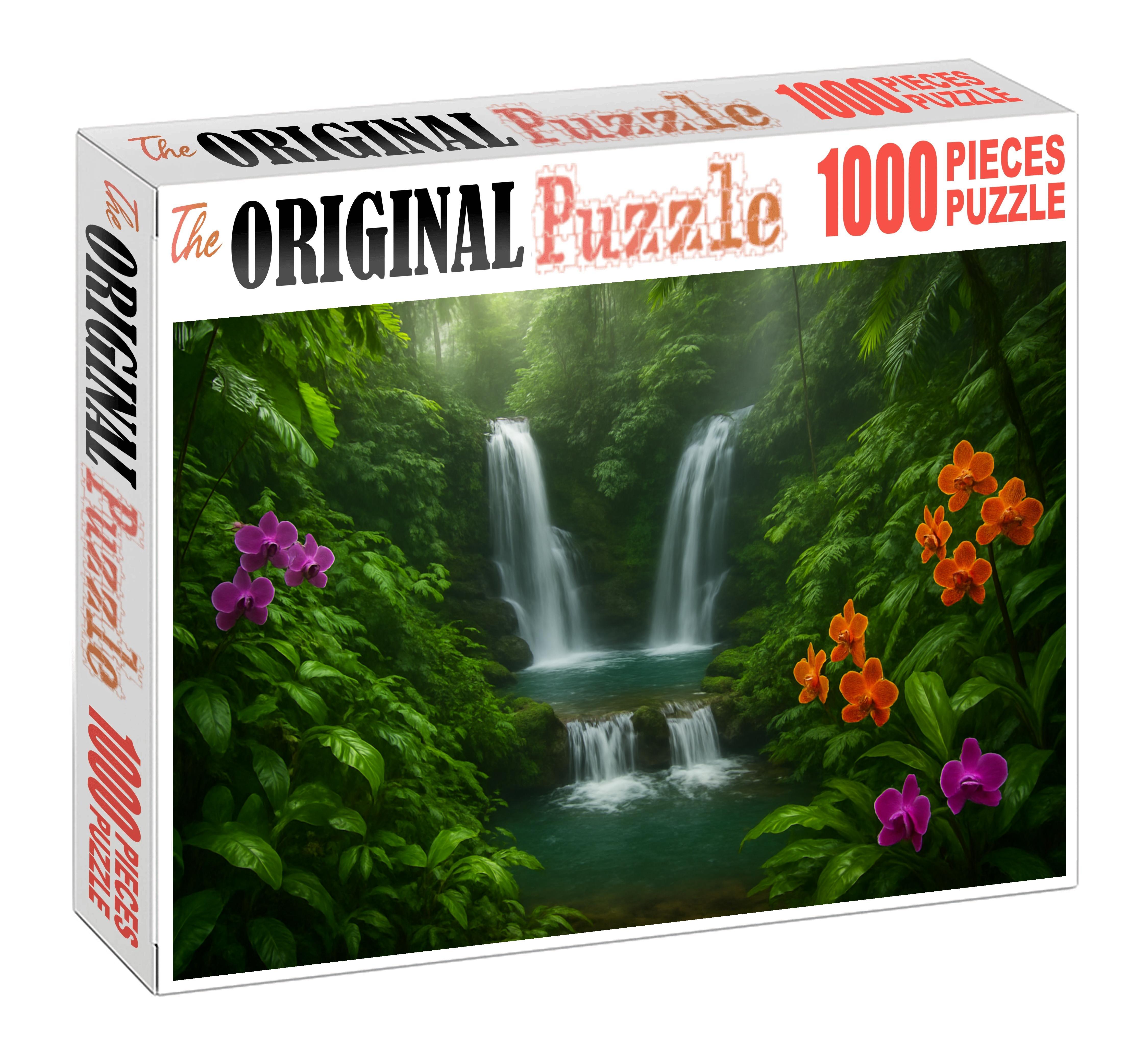 Rainforest Waterfall Trail Custom Jigsaw Puzzle