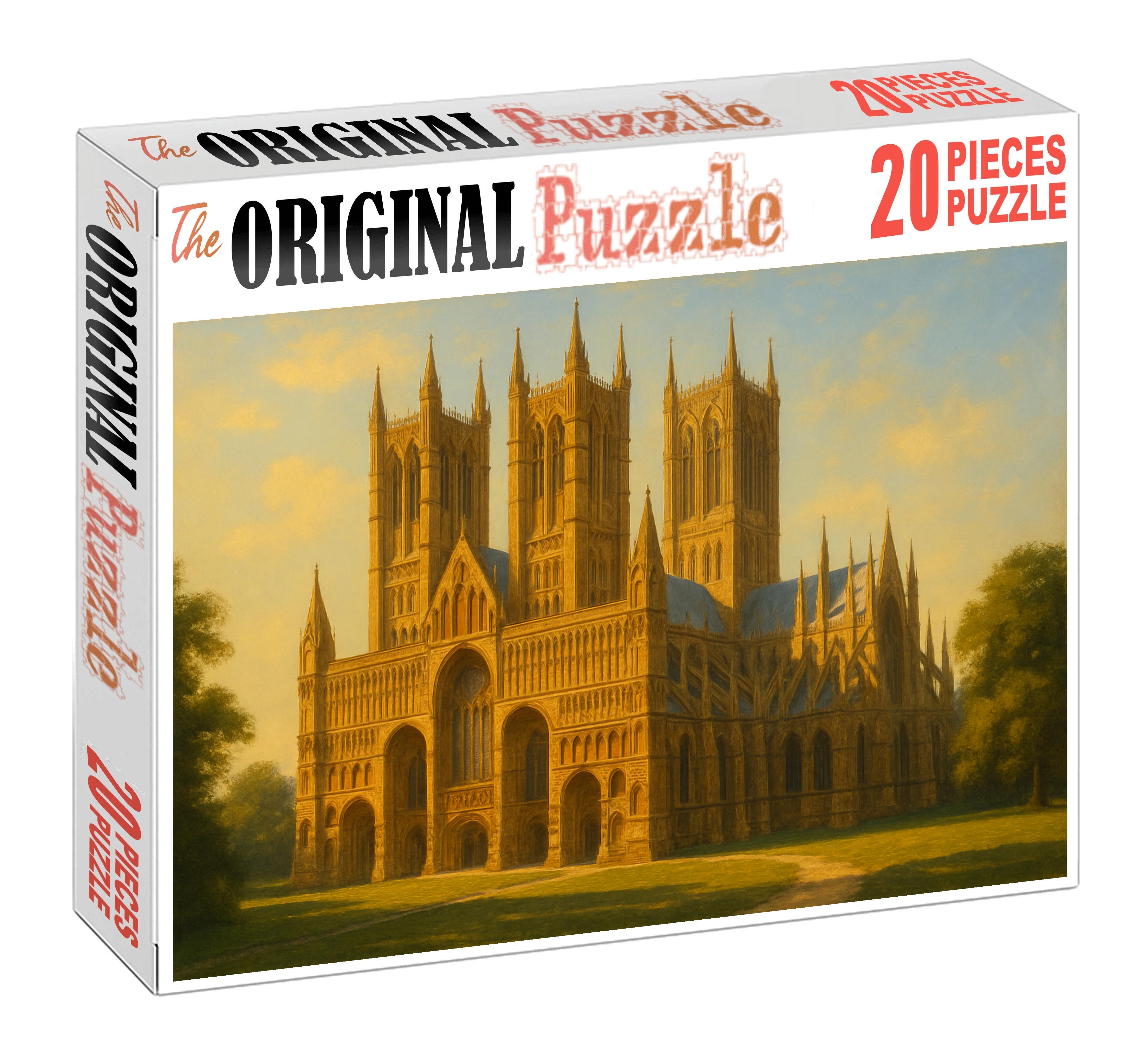 Lincoln Cathedral Situated In Lincoln England Recognized By 5990 For Its Medieval Gothic Grandeur 20 Piece Puzzle