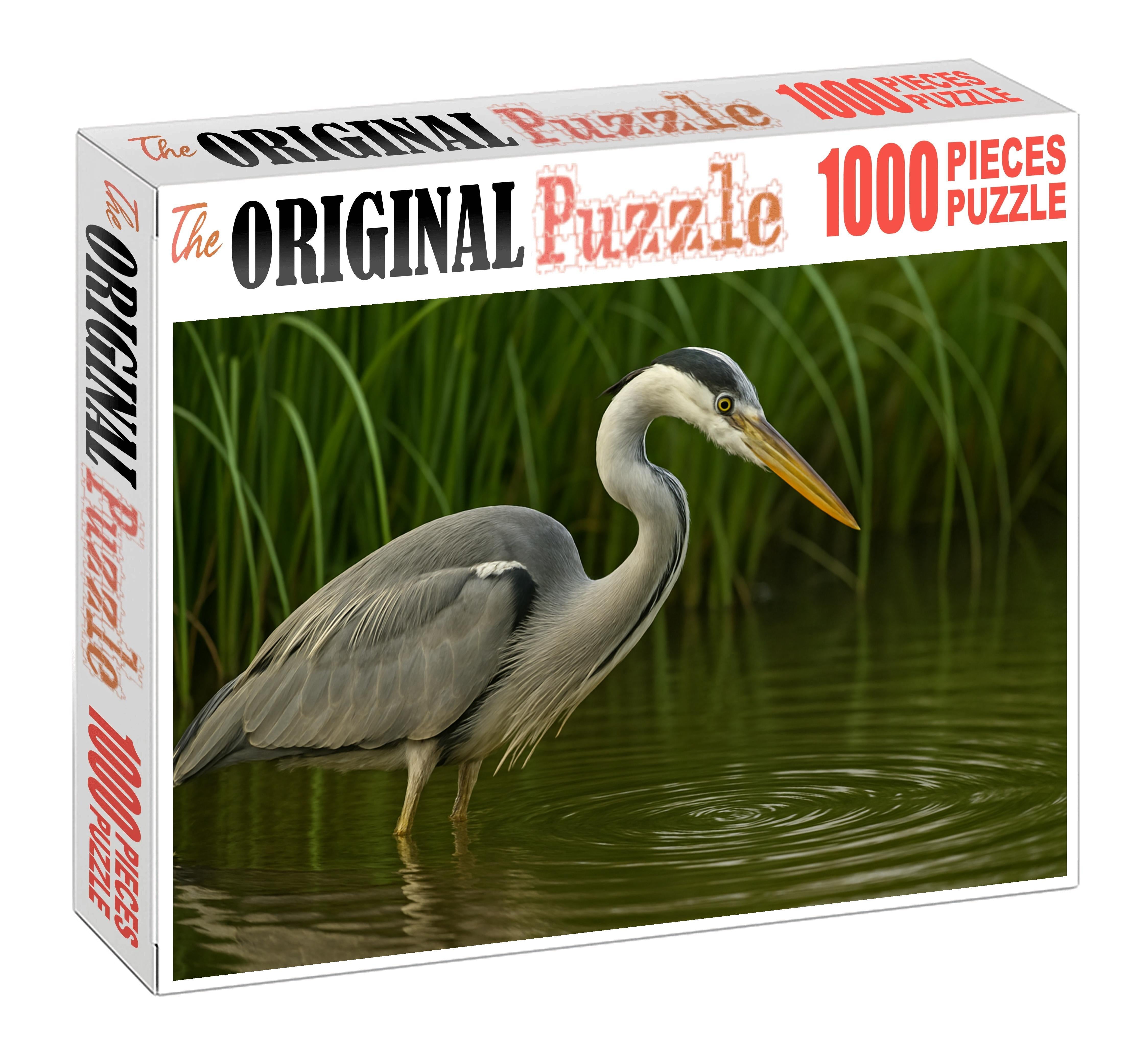 Silent Marsh Heron Stealthy Wader Of The Wetlands Puzzle Fun