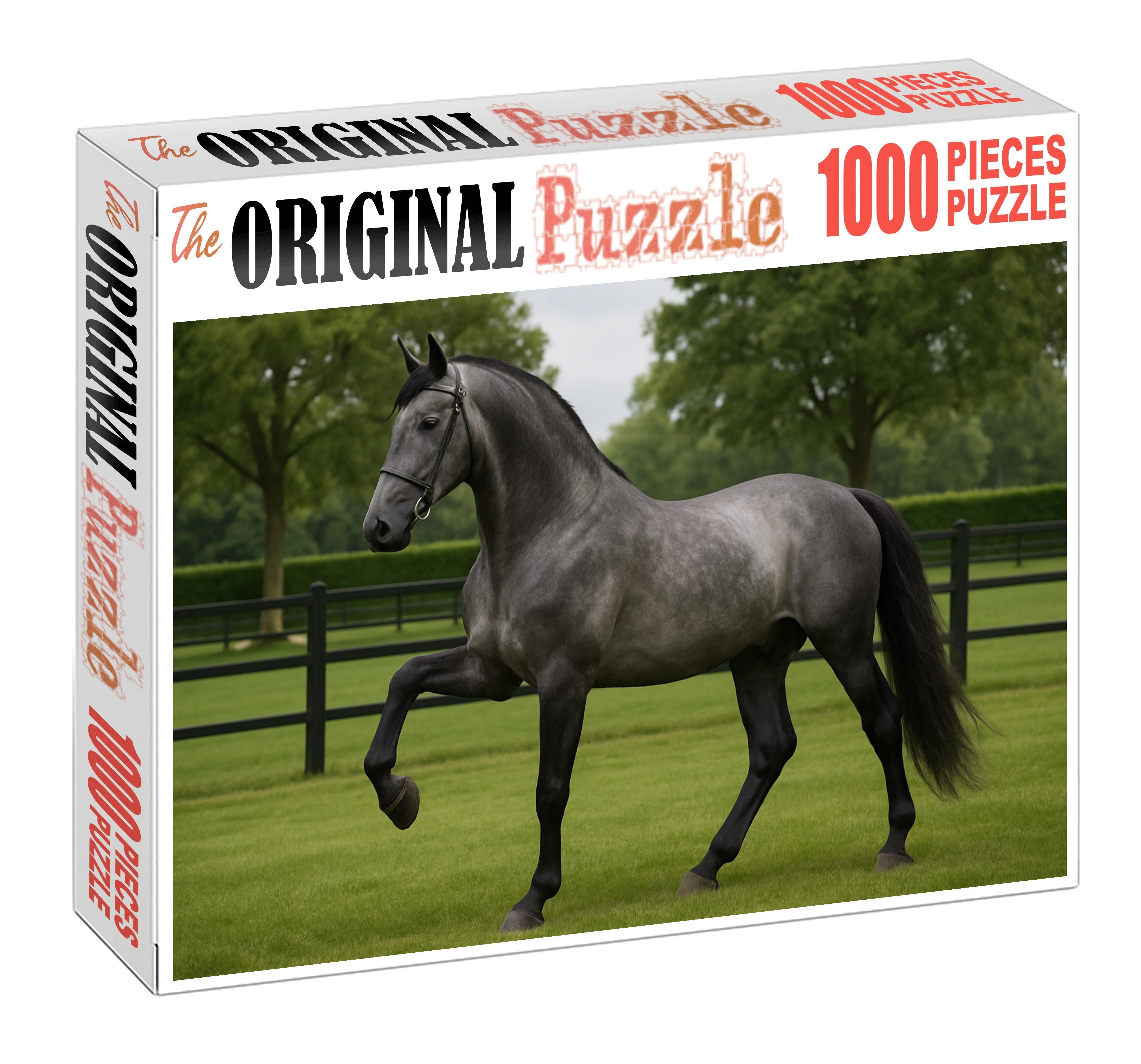 Silver Crest Noble Steel Gray Warmblood With Poised Strength Puzzle For Kids