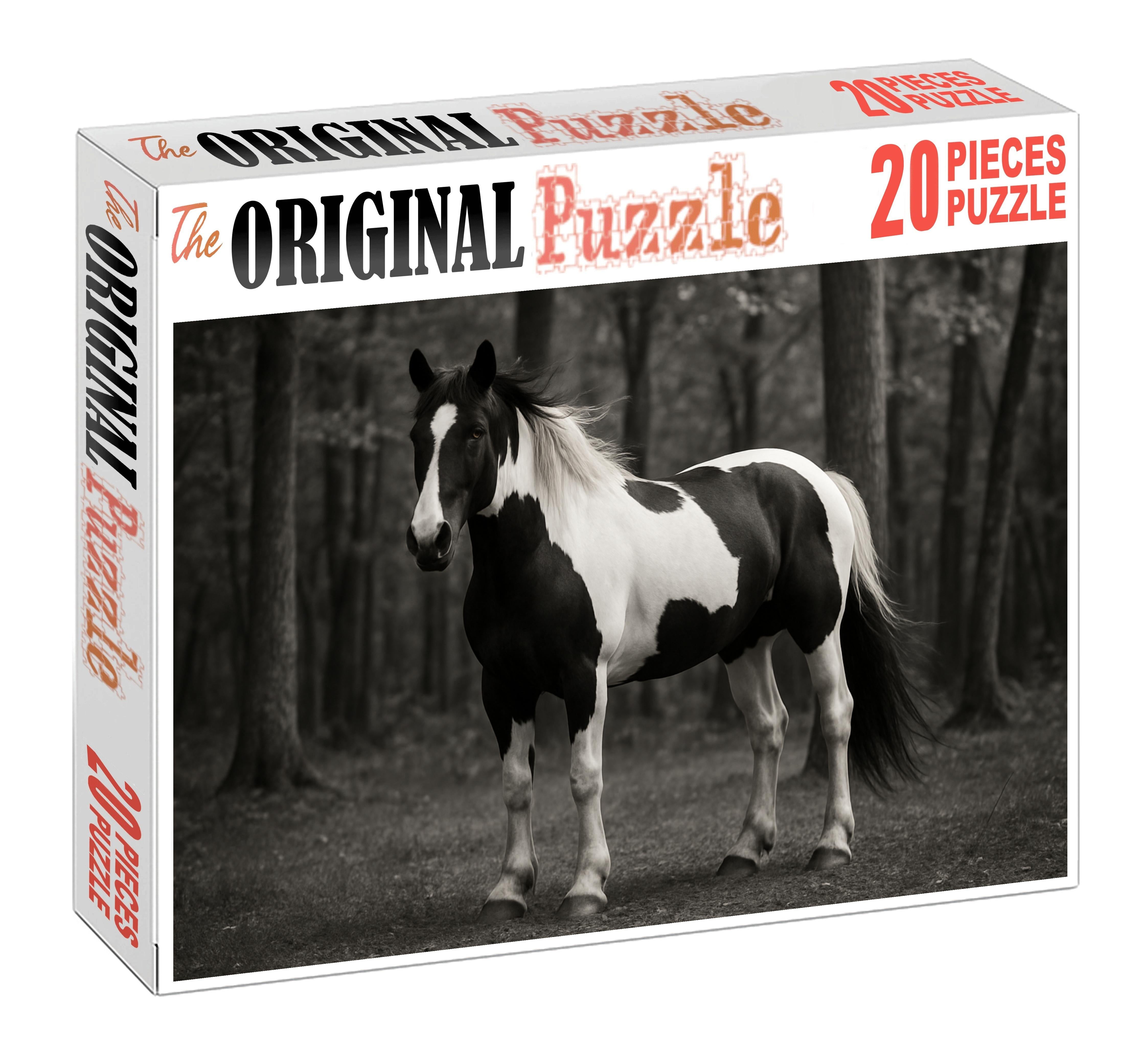 Shadow Dancer Gypsy Vanner Striking Black And White Piebald Gelding Large Format Puzzle