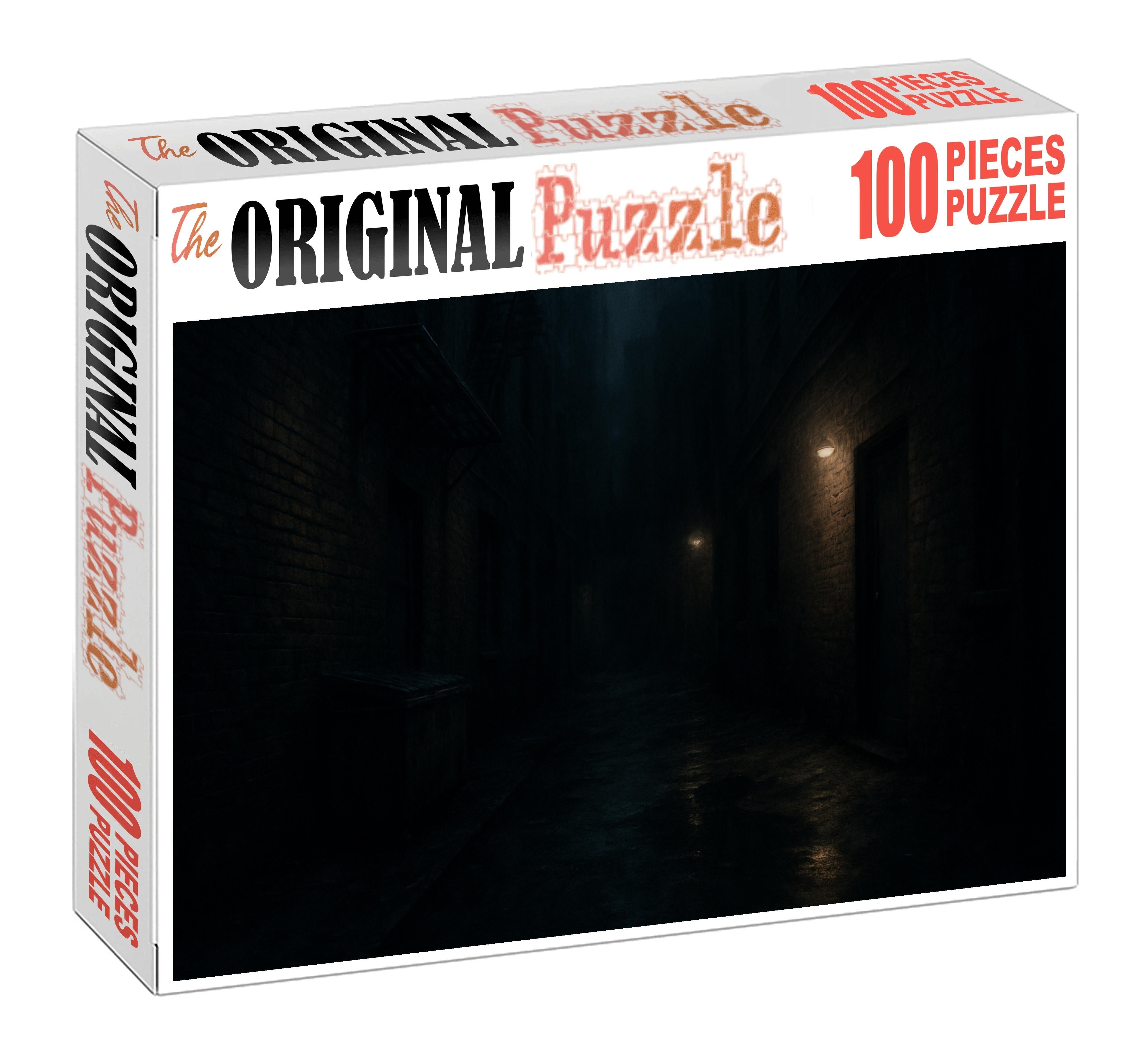 Nocturnal Urban Alleyway Sketch Soft Charcoal With Blurred Shadow Effects Puzzle For Kids