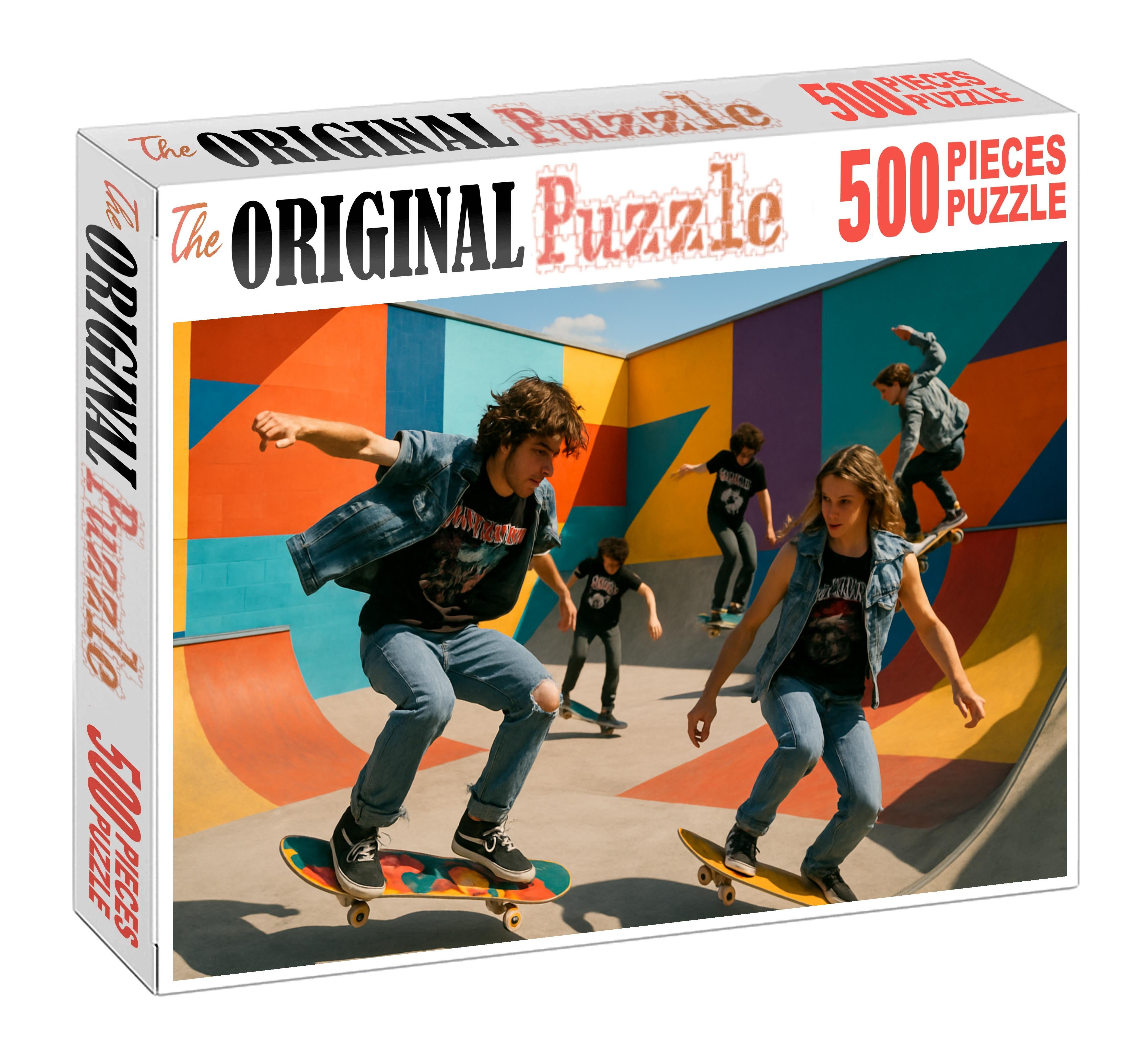 Retro Skate Punk Rebellious Youth Culture And Graffiti Vibes Unique Puzzle Design