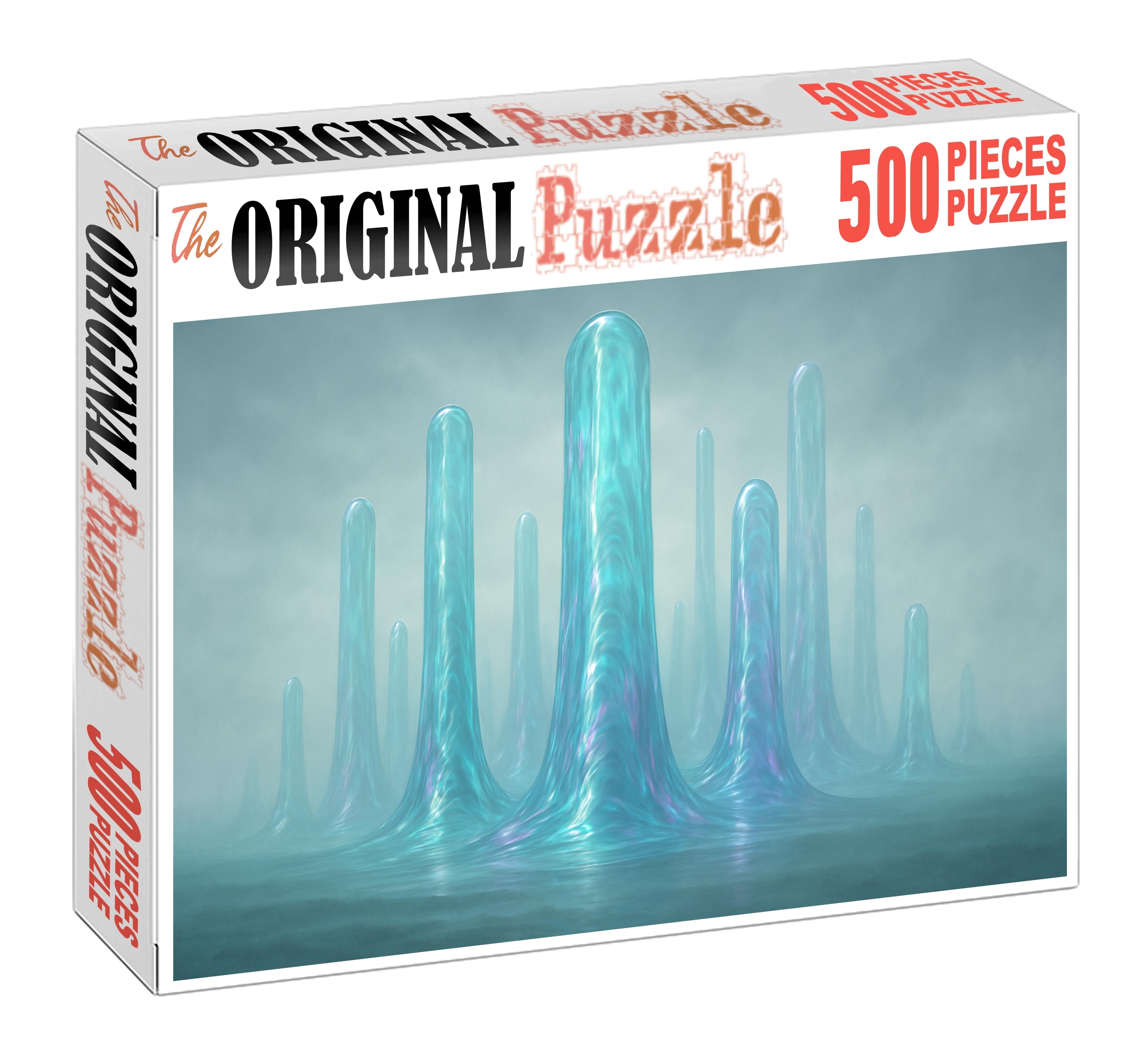 Towers Of Liquid Glass Rippled Structures Morphing With The Breeze Puzzle Fun