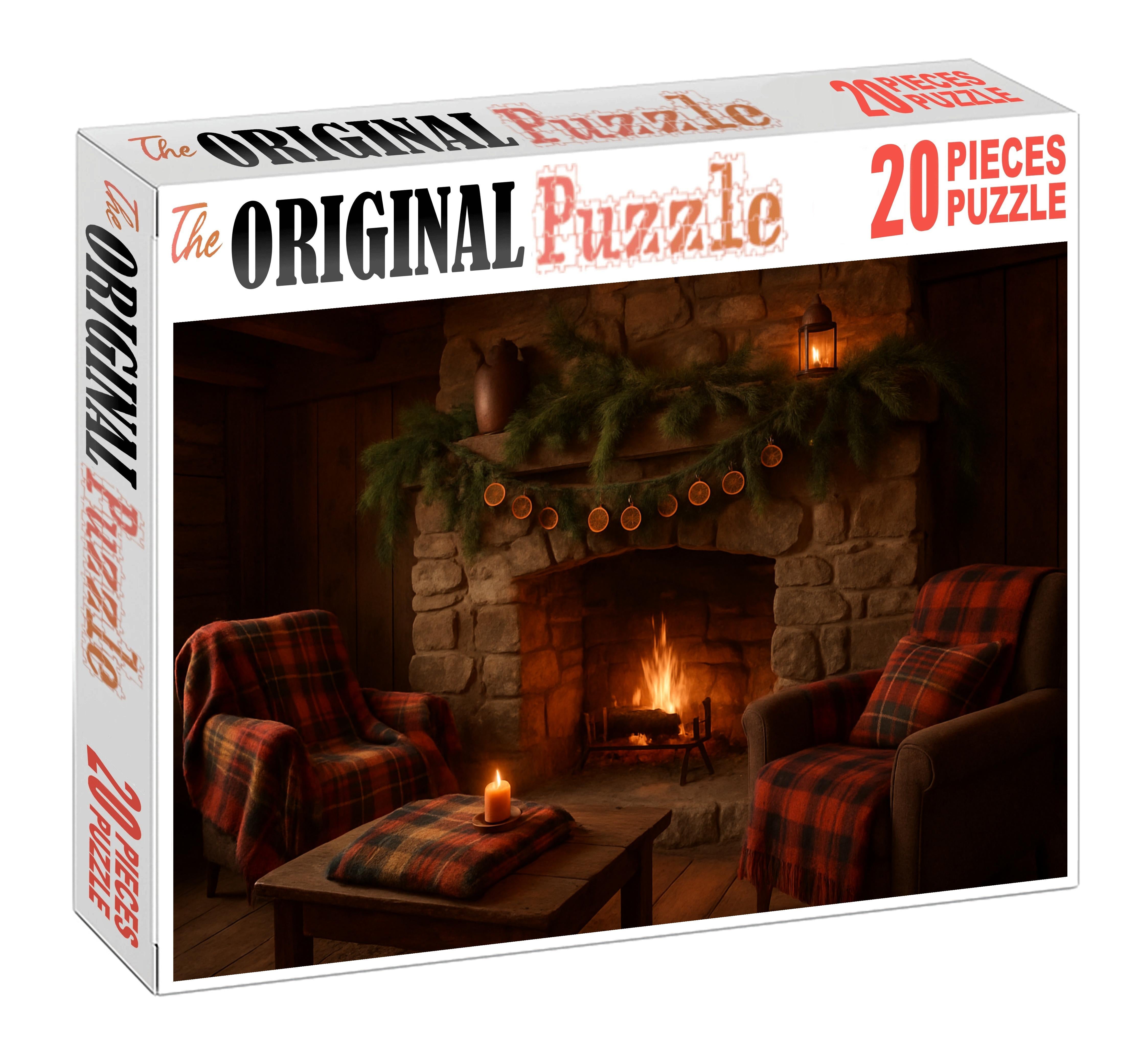 Rustic Winter Hearth Custom Jigsaw Puzzle