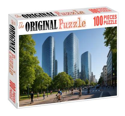 Amsterdam Zuidas Skyline The Netherlands Leading Business District With Contemporary Glass Towers Puzzle For Kids