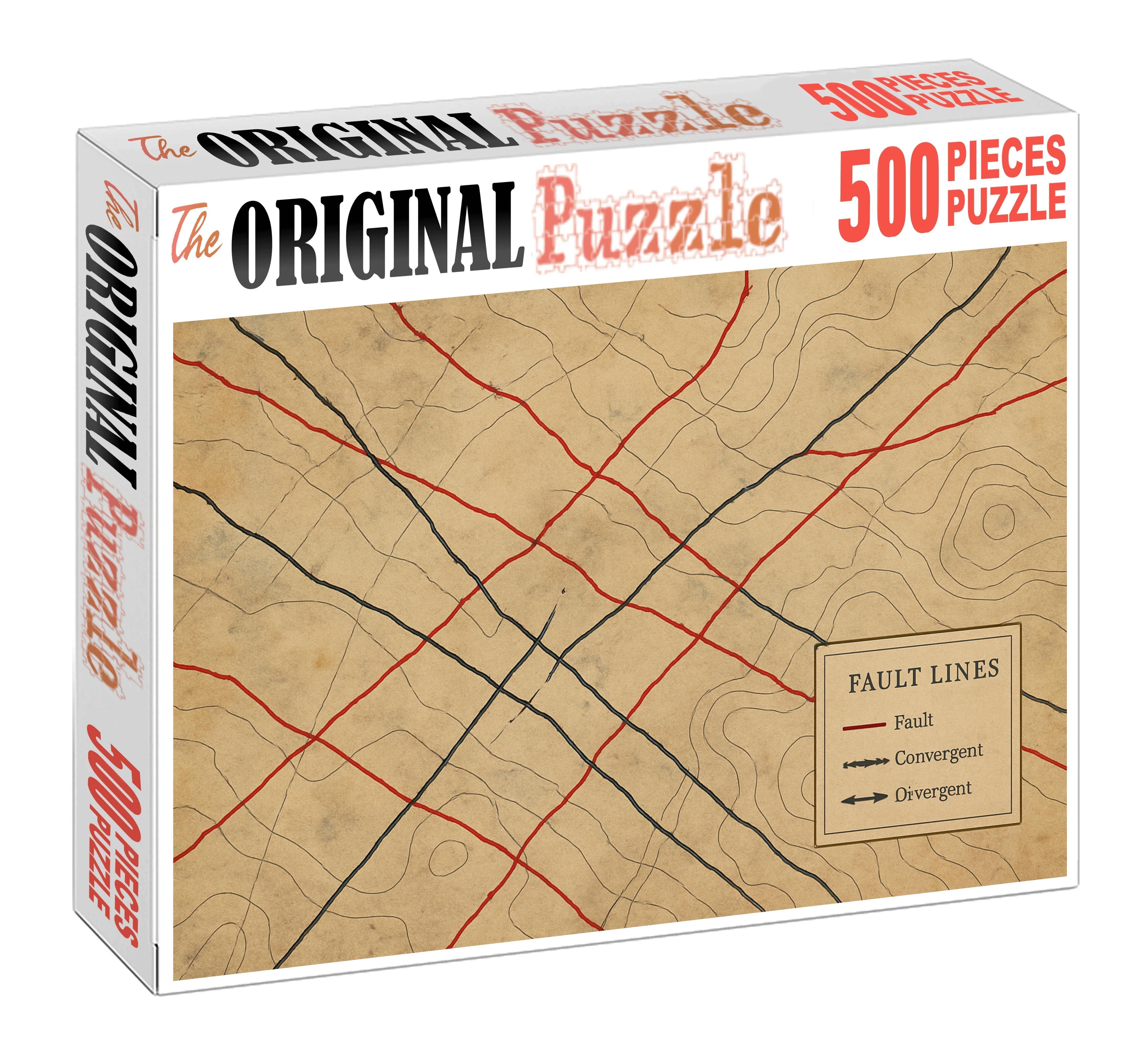 Subsurface Fault Line Network Map Puzzle For Kids