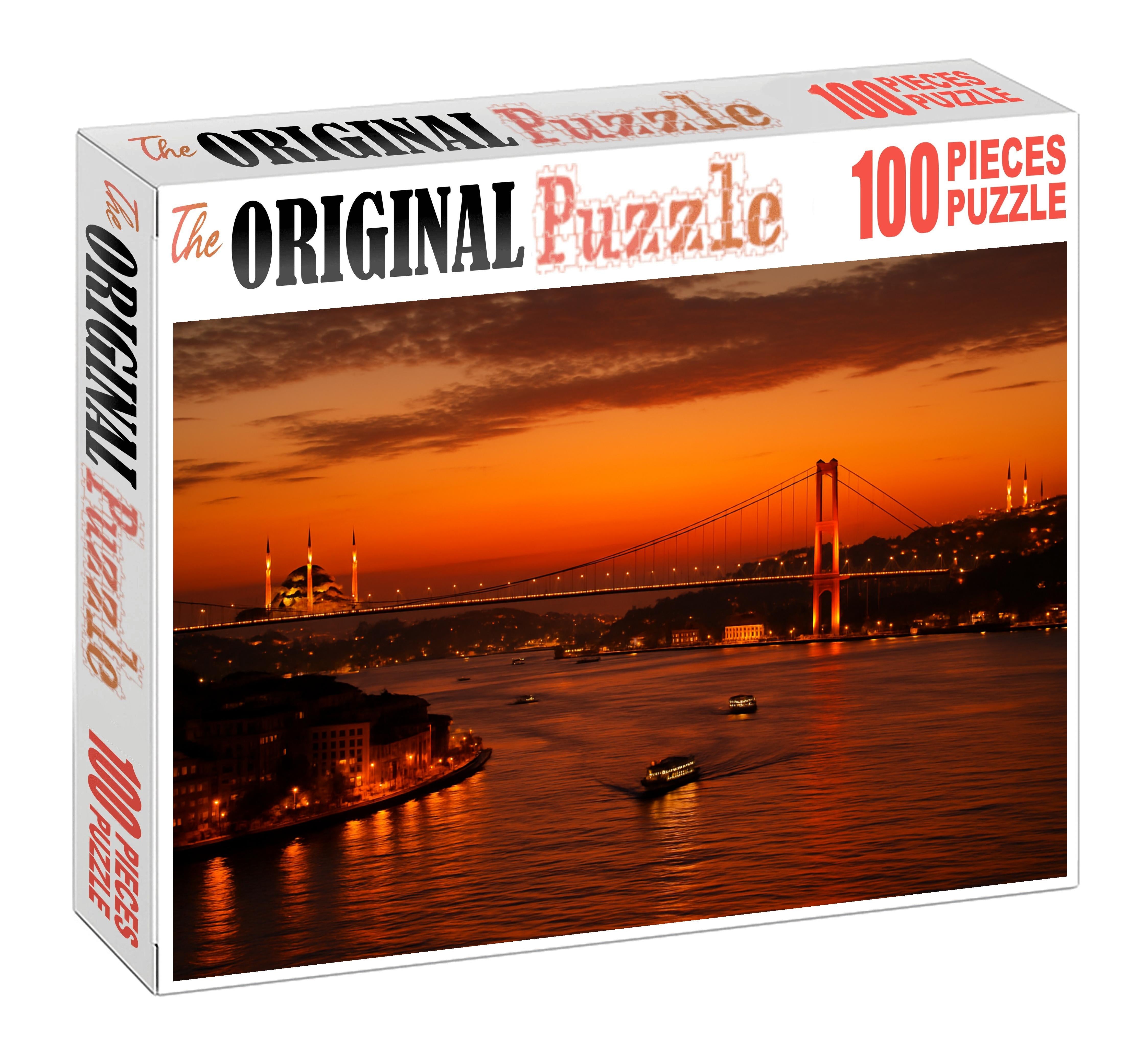 Istanbul Bosphorus Skyline Bridging Two Continents With Historic And Modern Elements Large Format Puzzle