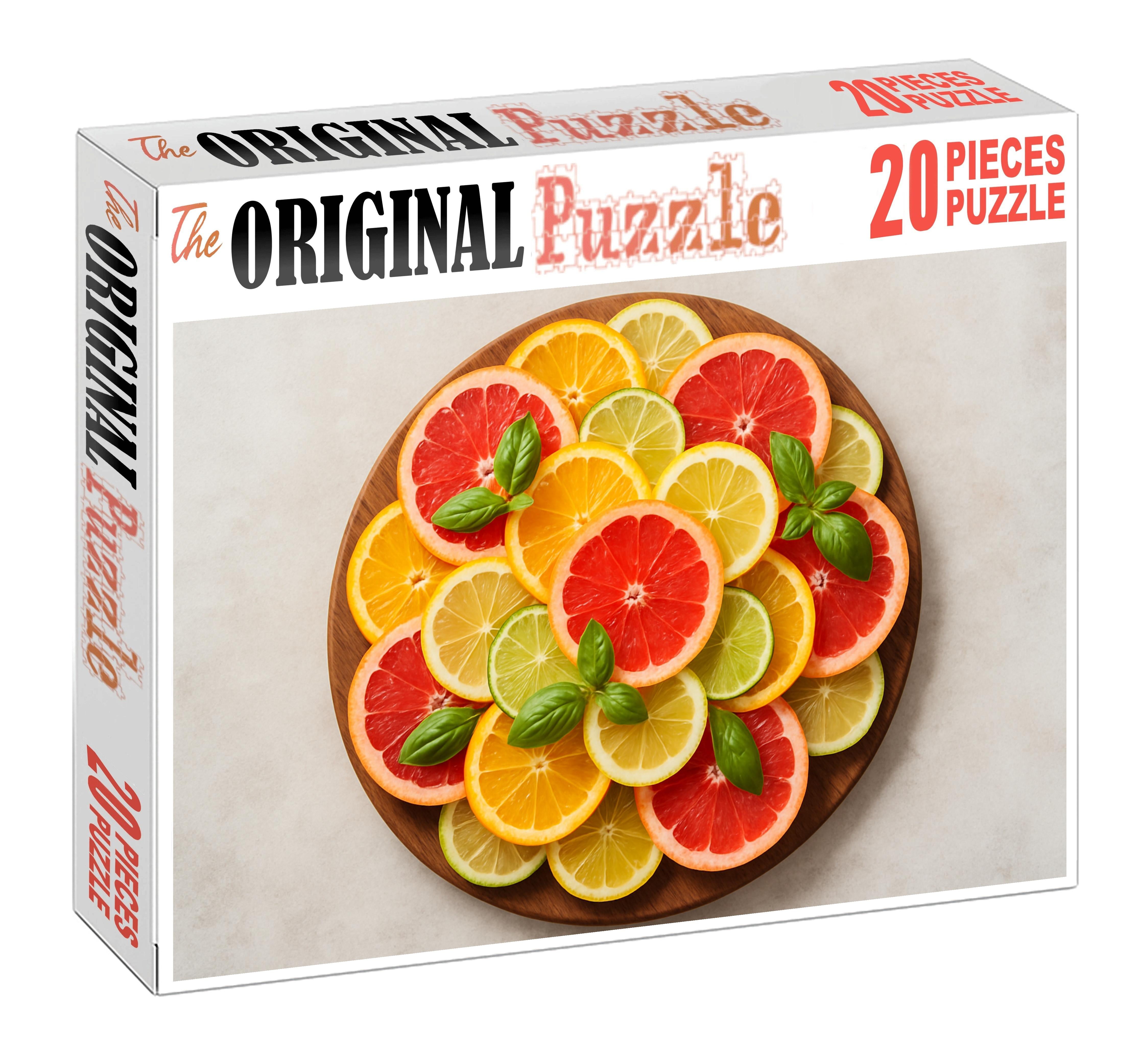 Luminous Citrus Mosaic Grapefruit Orange Lemon And Lime Artistry 500 Piece Puzzle