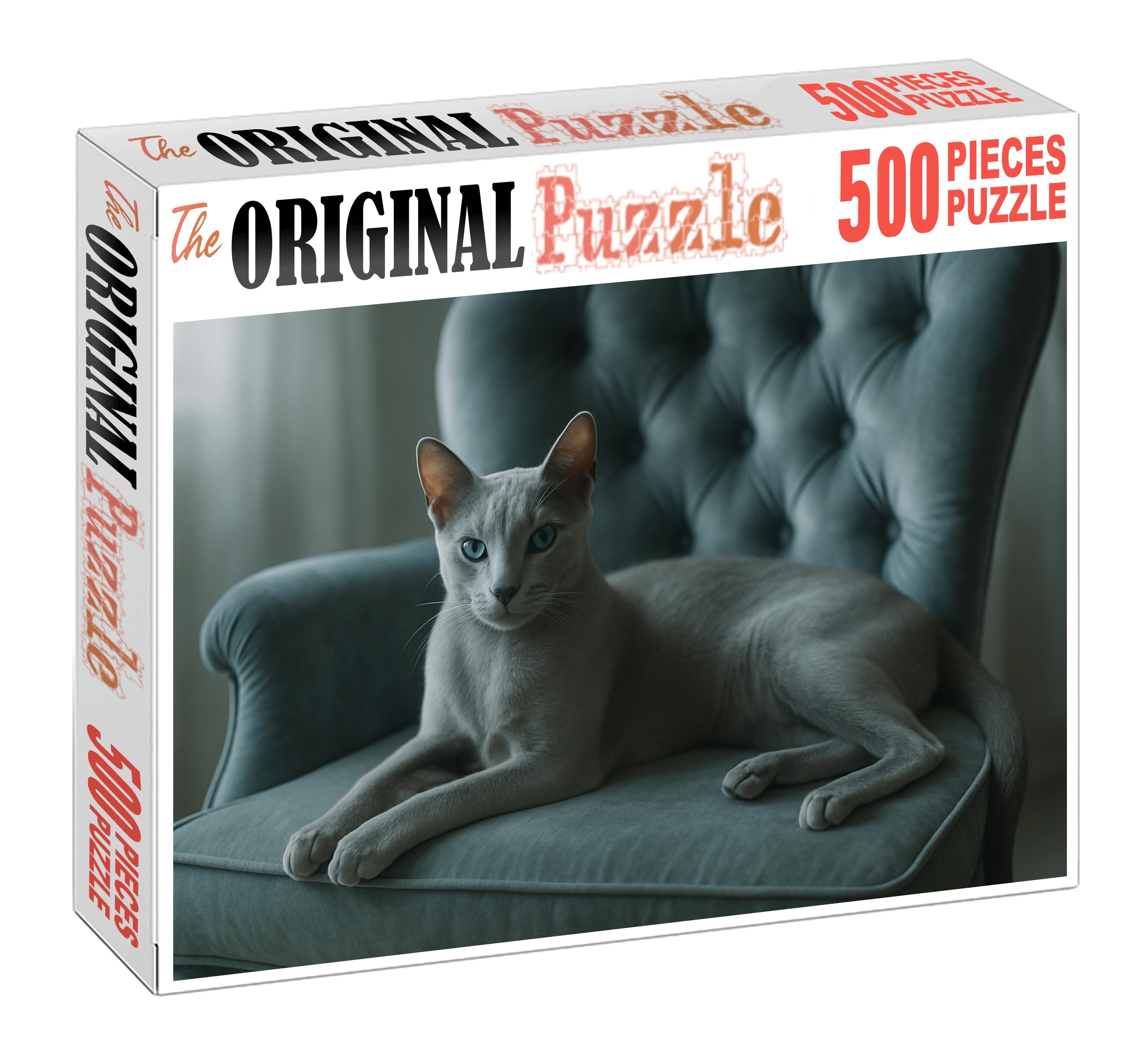 Pearl Mirage Satin-smooth Silver Blue With Calm Poise Premium Puzzle Pieces