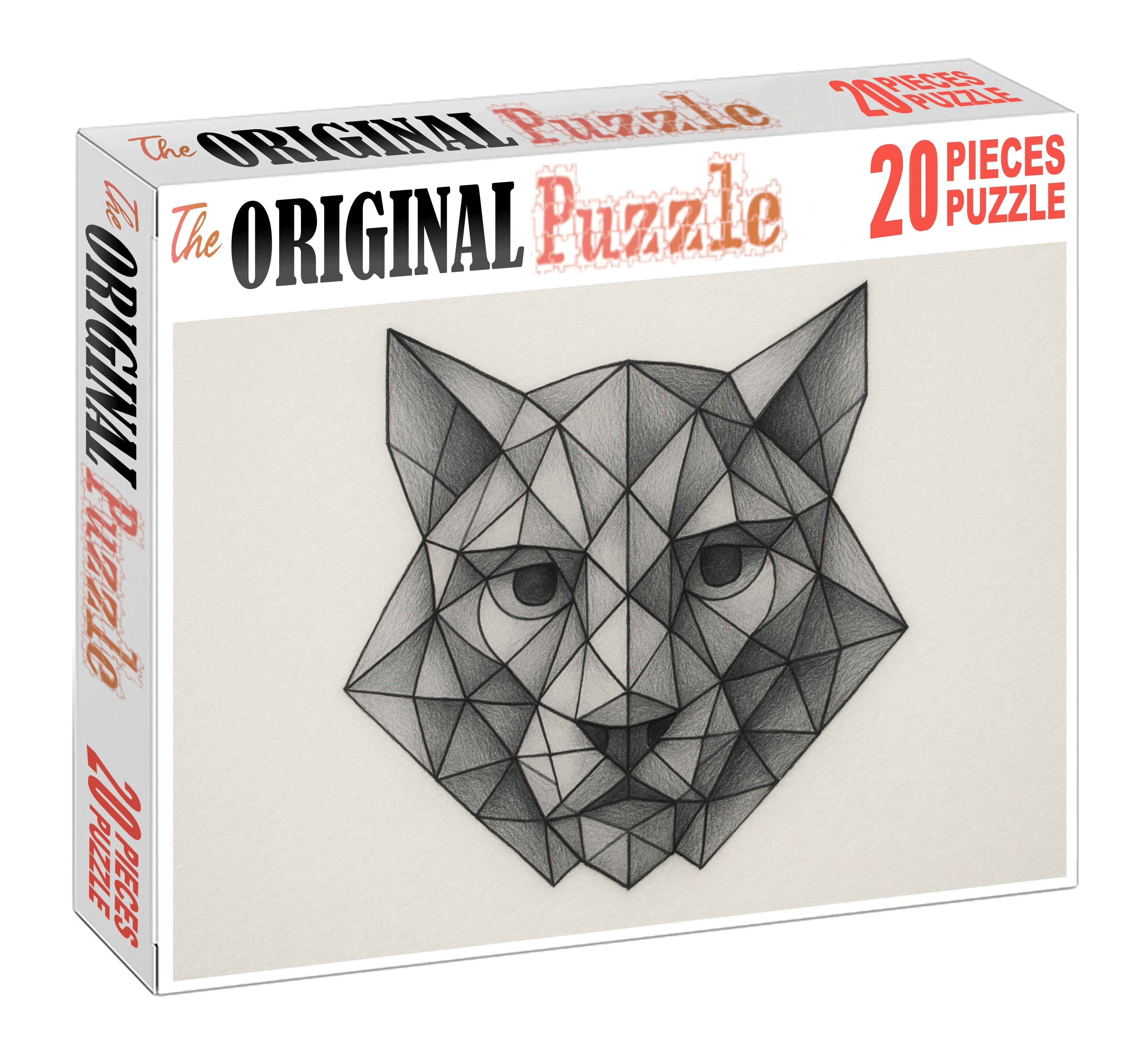 Geometric Animal Portrait Stylized Pencil And Ink Hybrid Illustration Large Format Puzzle