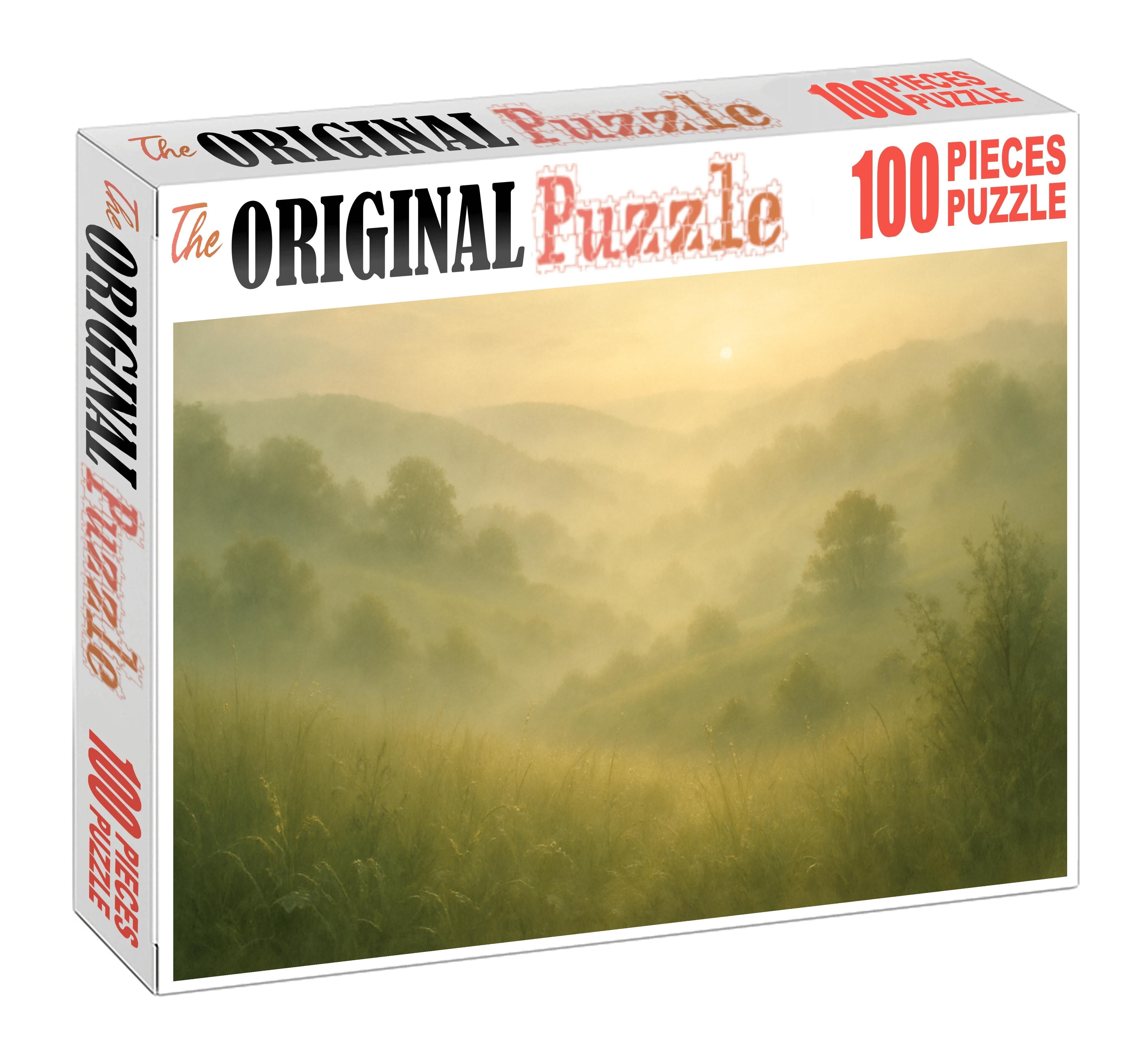 Morning Mist Over Rolling Hills 100 Piece Puzzle