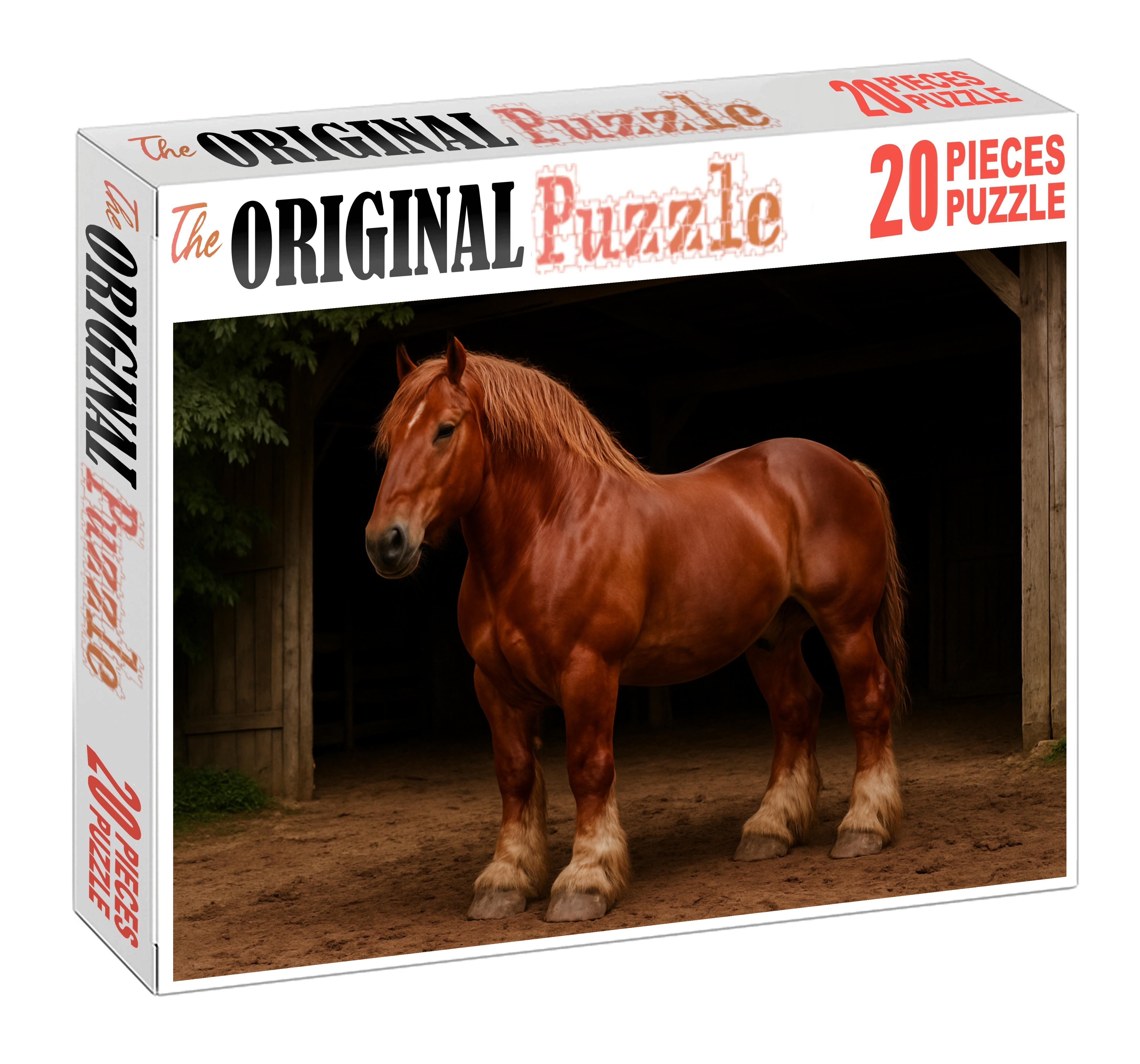 Willow Creek Draft Gentle Giant With Glossy Chestnut Coat 500 Piece Puzzle