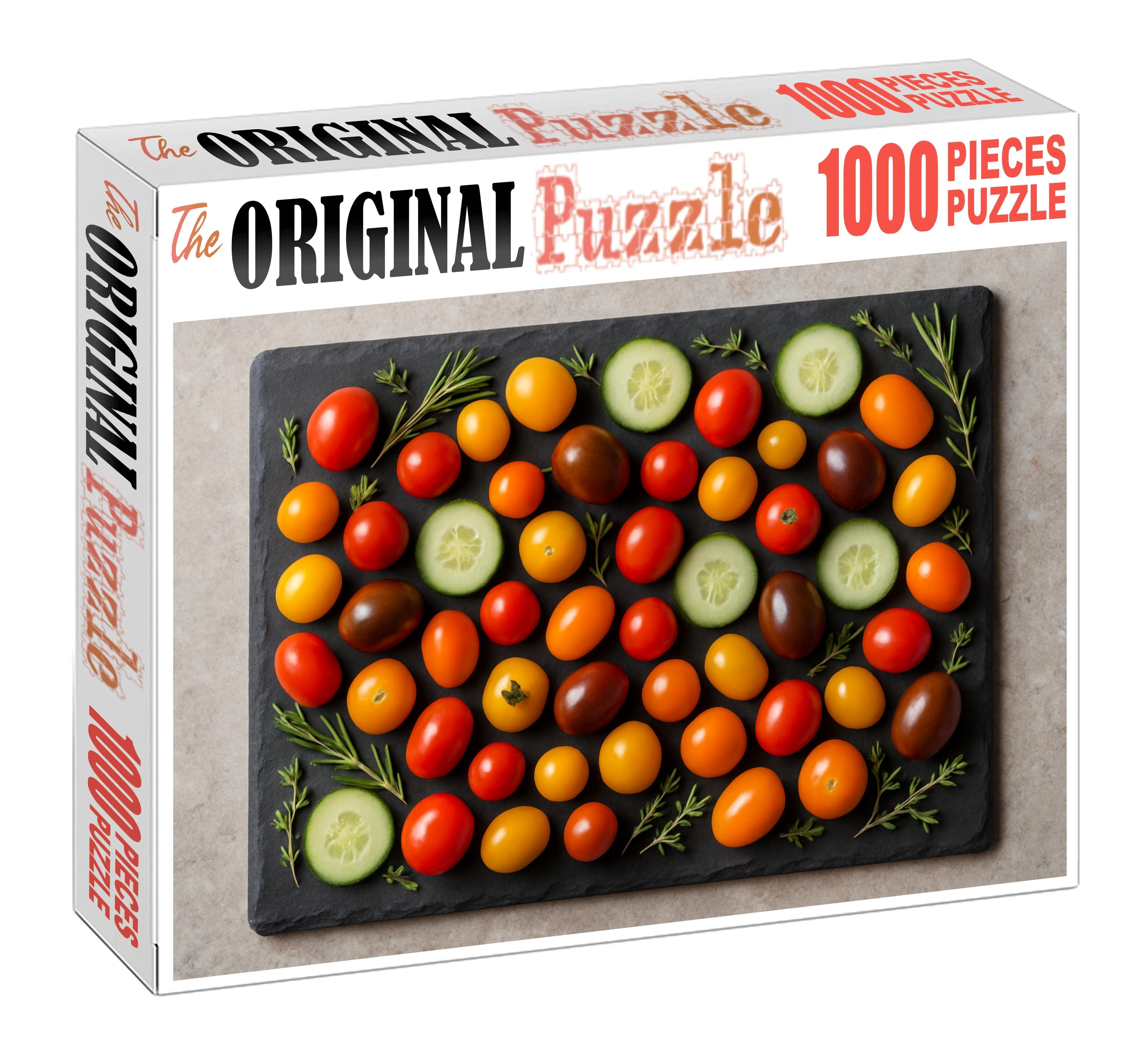 Garden Patch Medley Heirloom Cherry Tomatoes And Sliced Cucumbers With Herbs 20 Piece Puzzle