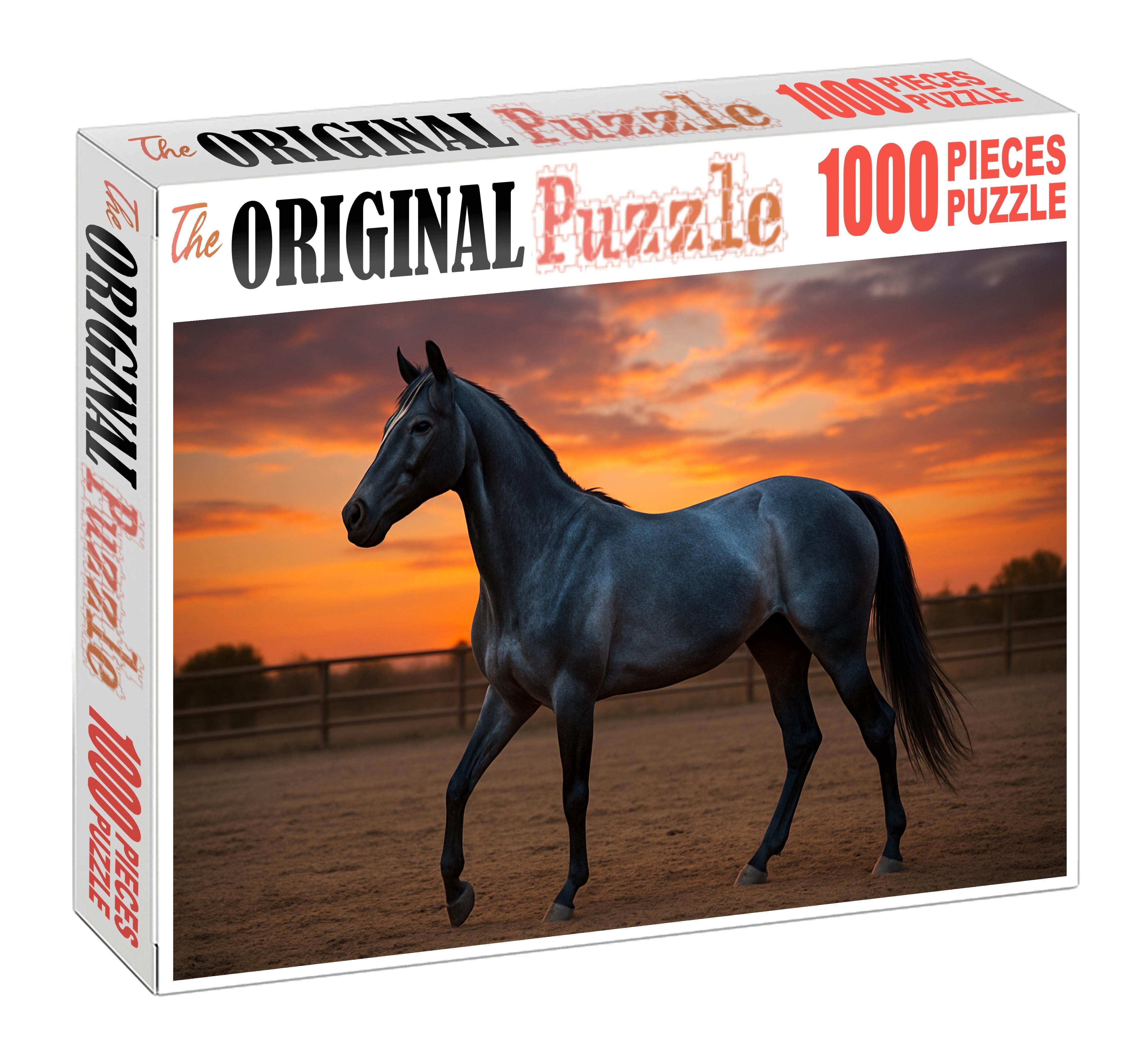 Azure Breeze Elegant Blue Roan Quarter Horse Mare 500 Piece Puzzle