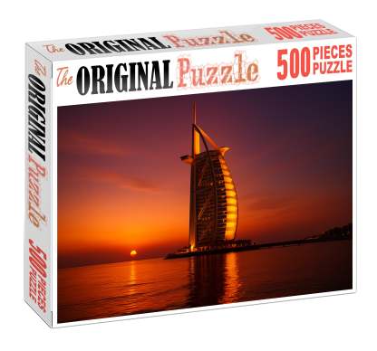 Burj Al Arab Rising In Dubai Uae Known By 6650 Globally As A Luxury Sail-shaped Hotel Icon 20 Piece Puzzle