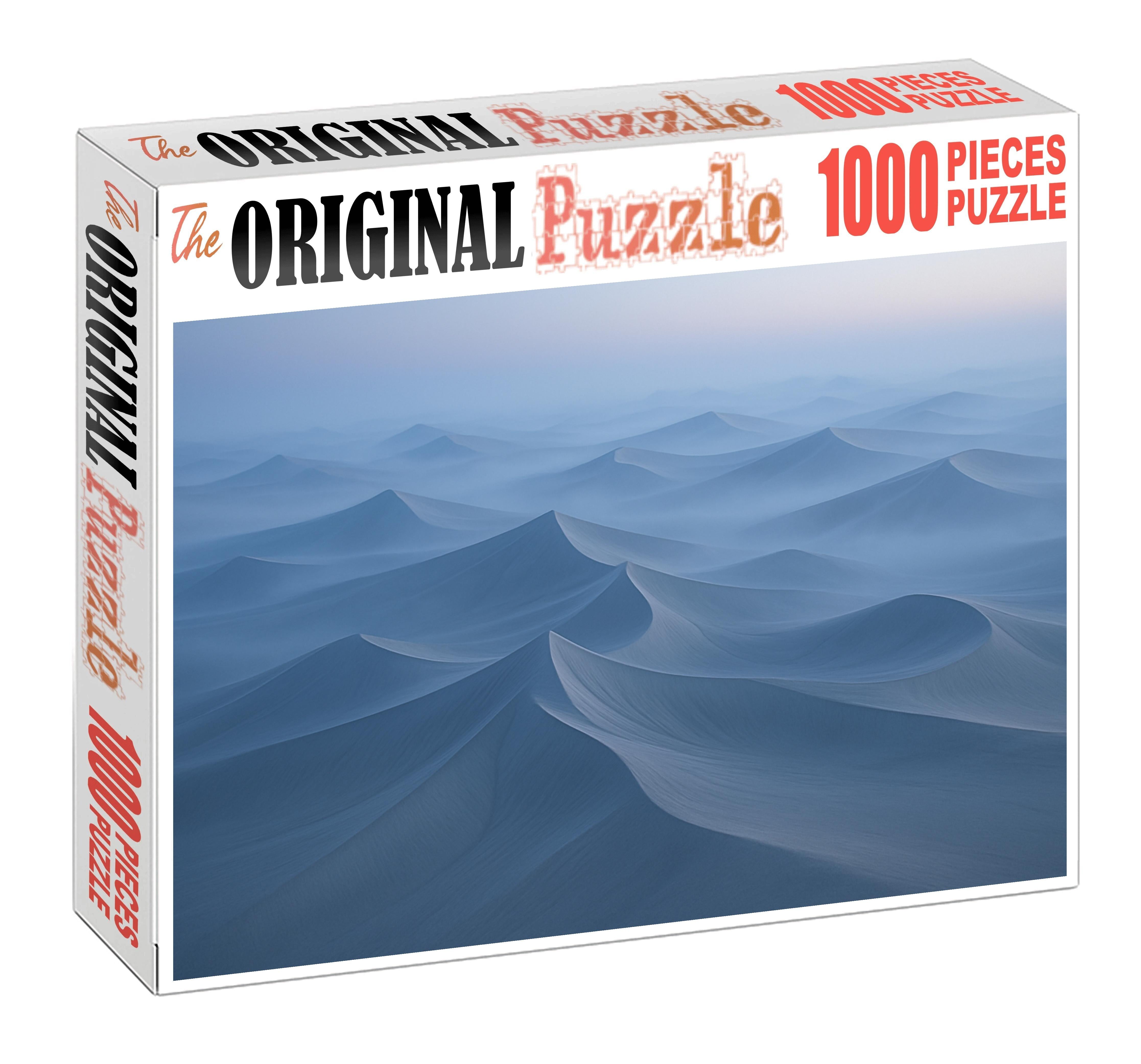 Celestial Dune Sea Silver-blue Sands Beneath Dawn's First Light 500 Piece Puzzle