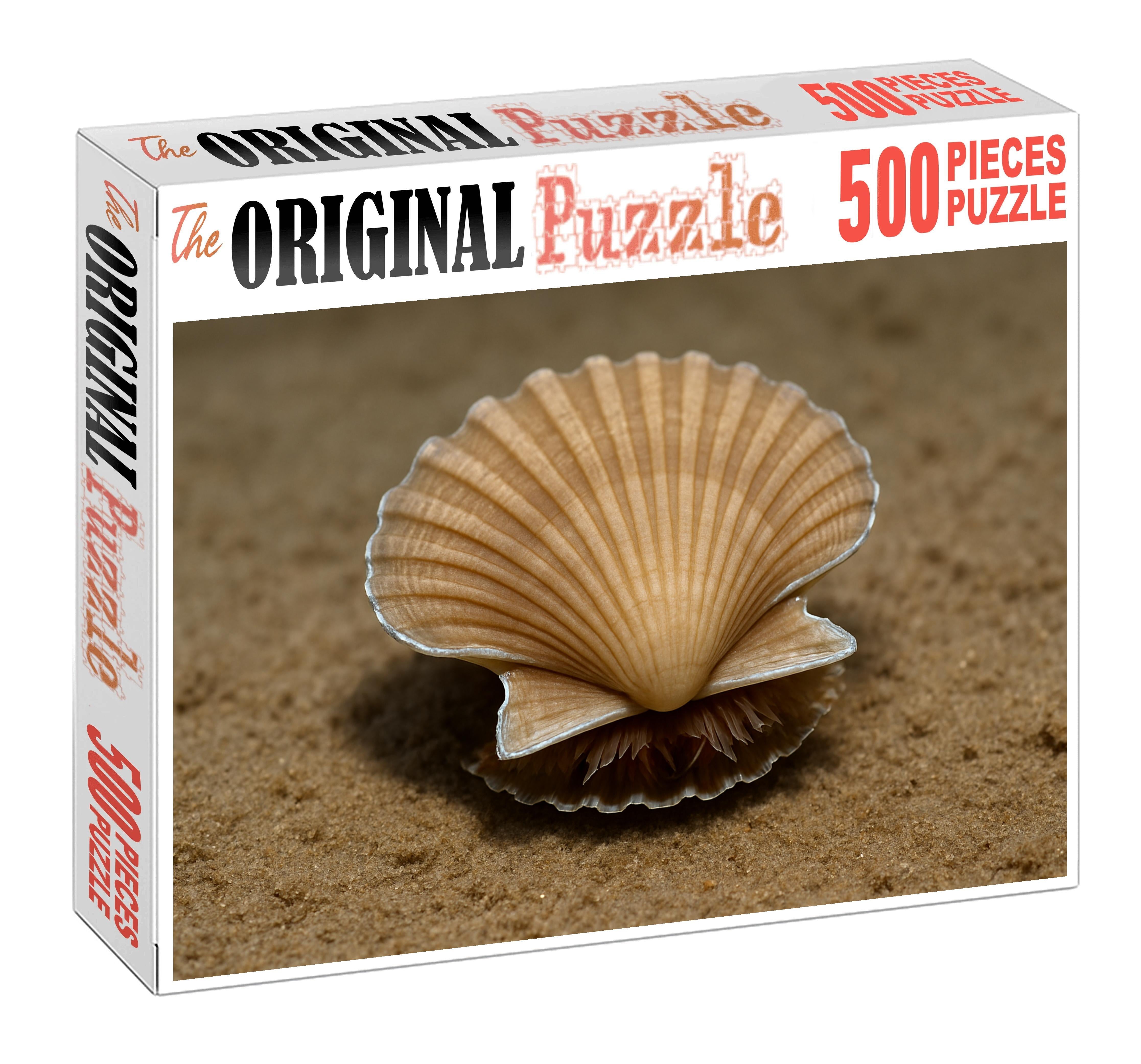 Silver Leaf Scallop Filter-feeding Mollusk With Reflective Shell Edges Mini Puzzle