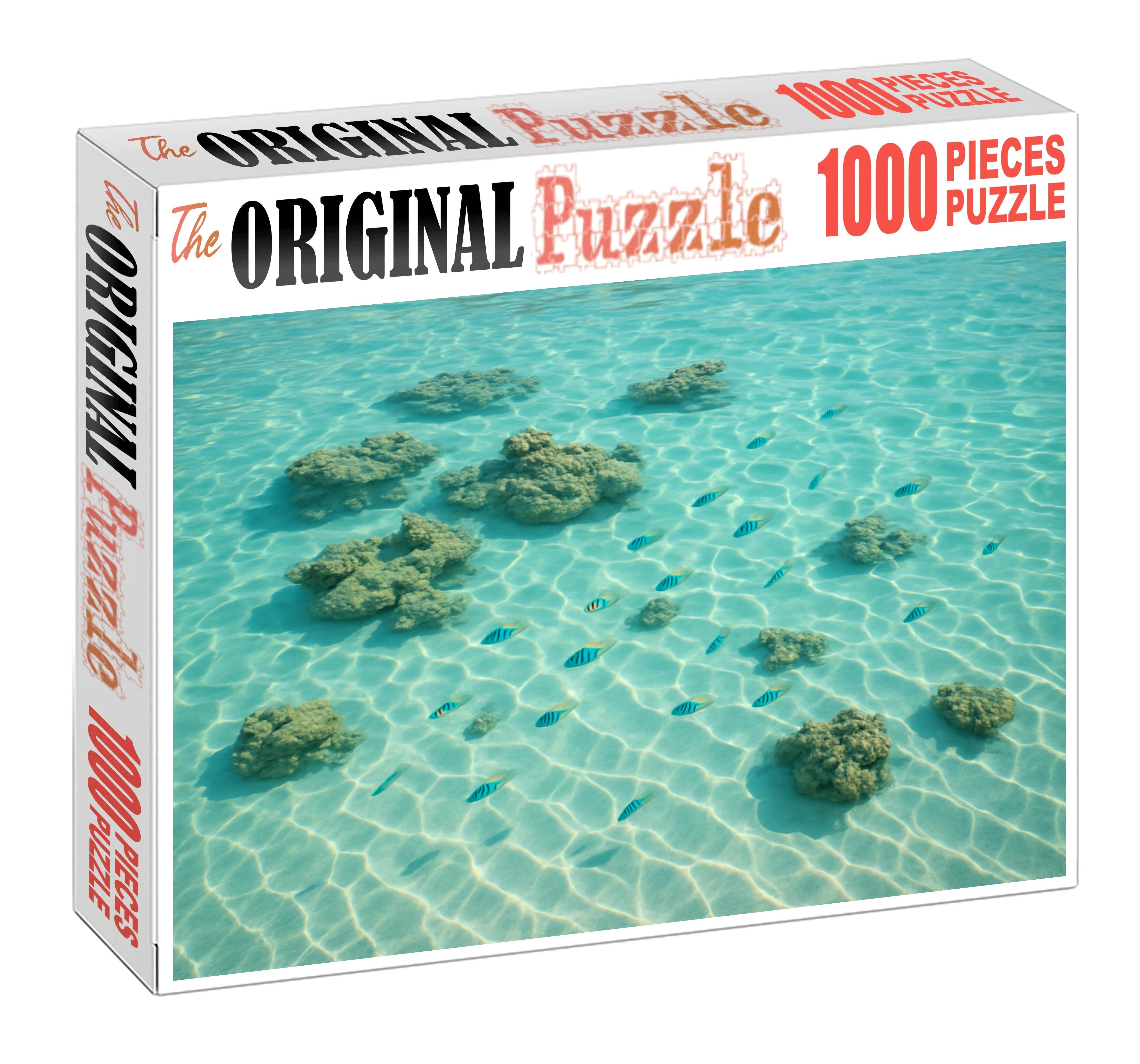 Shimmering Lagoon Crest Calm Warm Waters Embraced By Sandy Reefs 200 Piece Puzzle