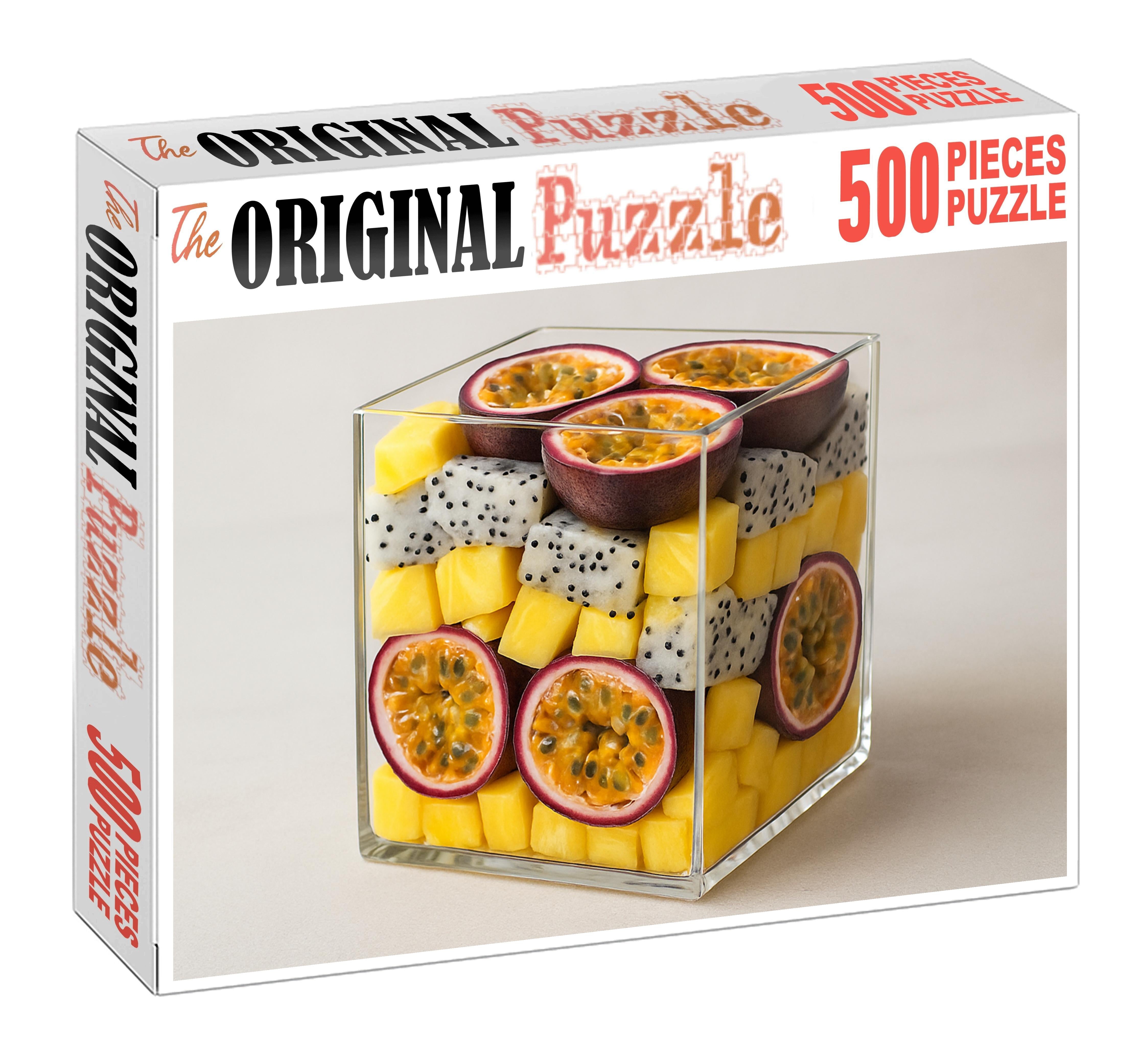 Tropical Jewel Box Layered Pineapple Dragon Fruit And Passionfruit Mini Puzzle