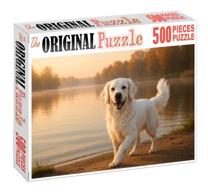 Pearl Glow Pristine White Retriever With Flowing Feathered Coat 200 Piece Puzzle