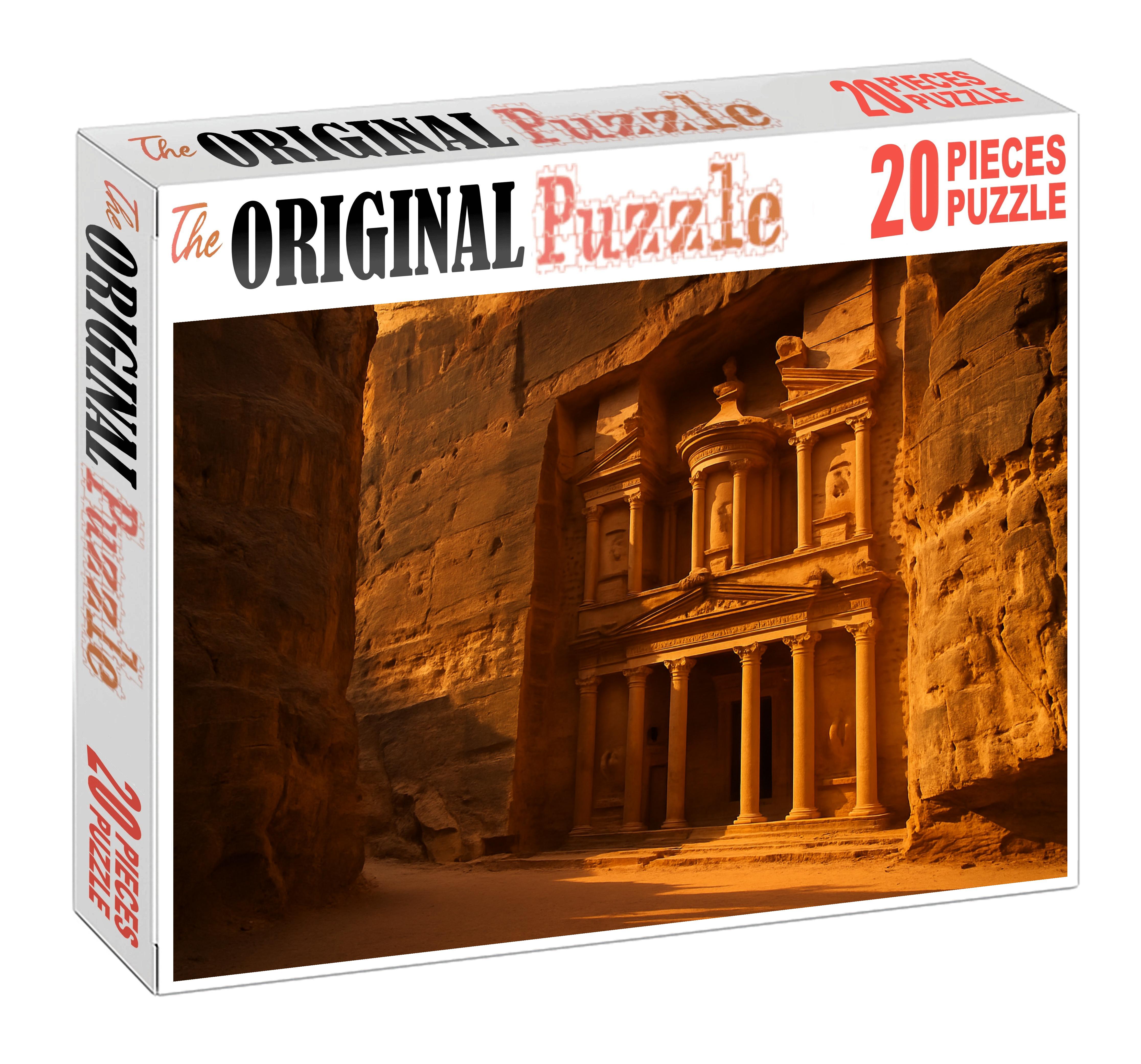 Petra Treasury Situated In Ma'an Governorate Jordan Recognized By 7180 Of Global Heritage Enthusiasts As A Rock-cut Architectural Marvel Large Format Puzzle