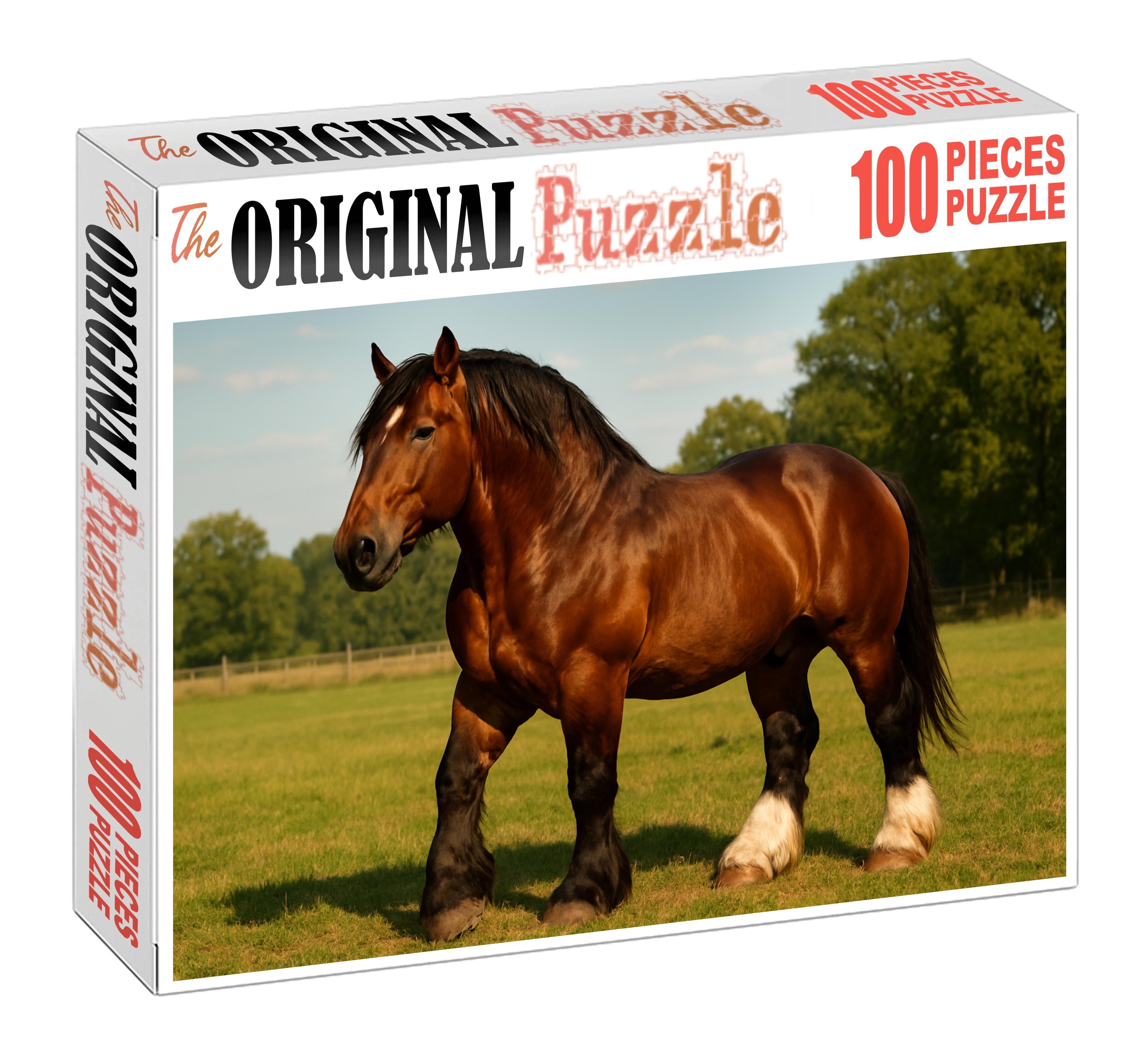 Ironclad Titan Robust Bay Draft Stallion With Commanding Presence Puzzle For Kids
