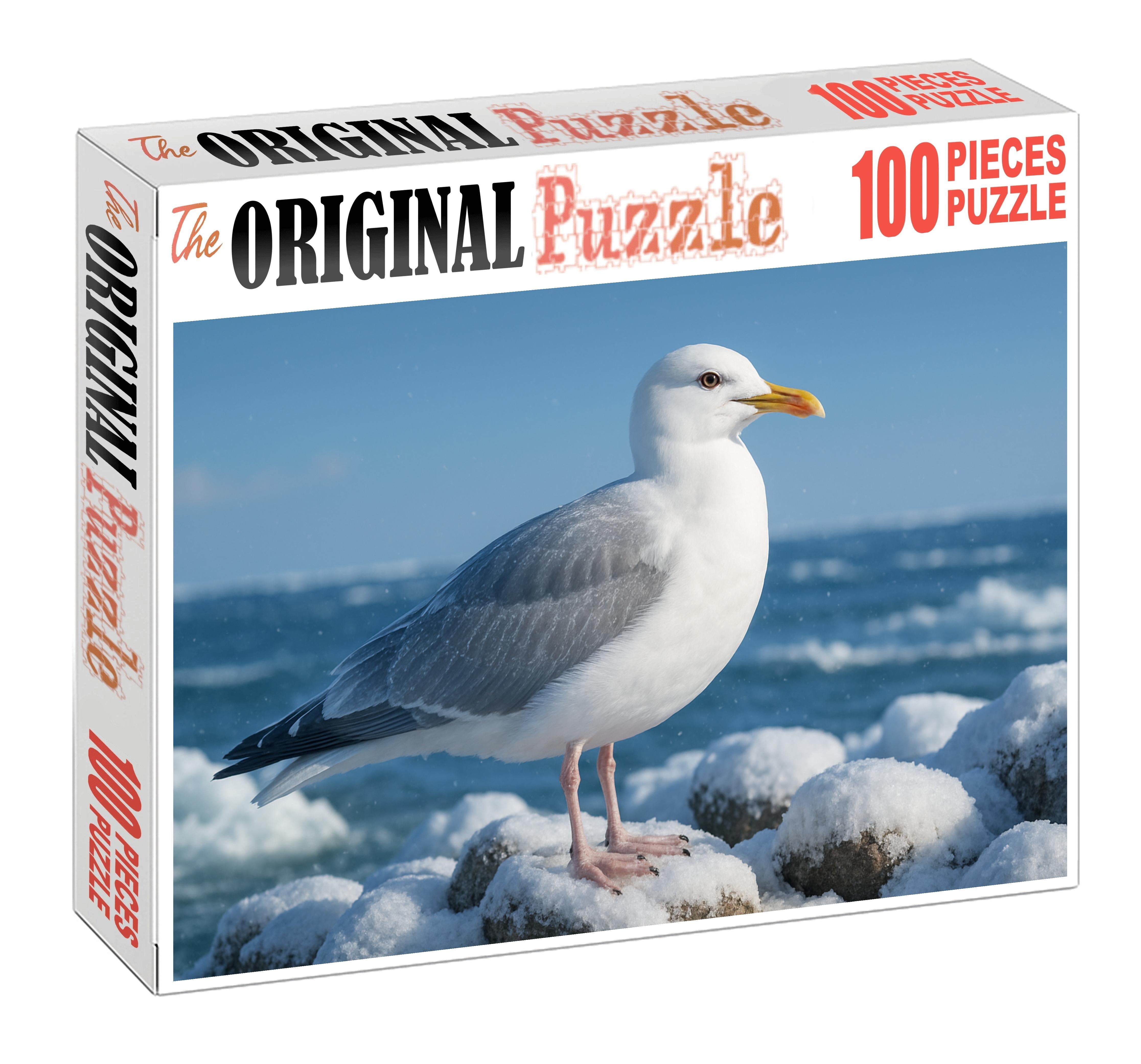 Glacier Gull The Stark Elegance Of Icy Shores Unique Puzzle Design