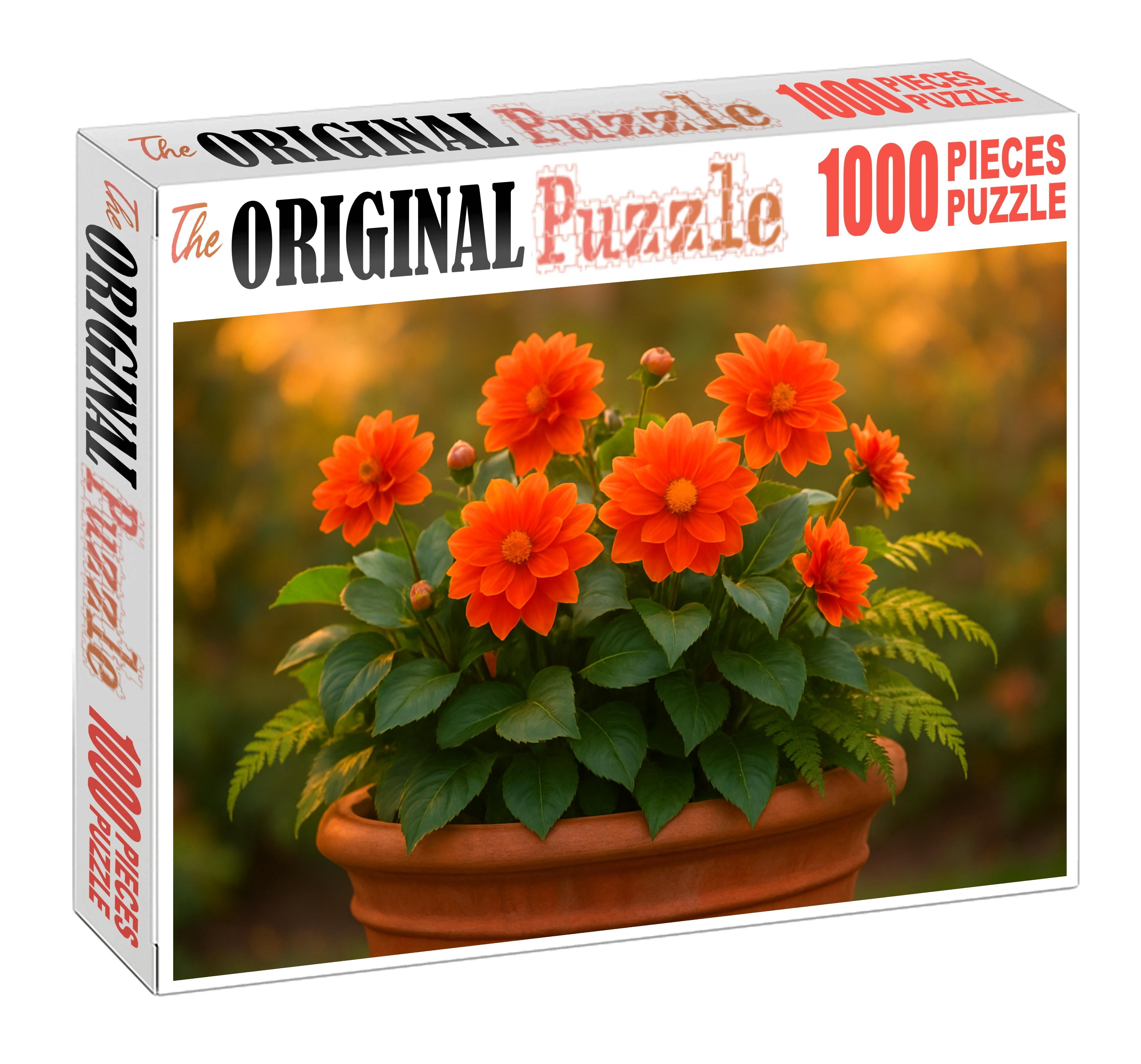 Tropical Sunset Planter Bold Colors With Lush Greenery Family Puzzles