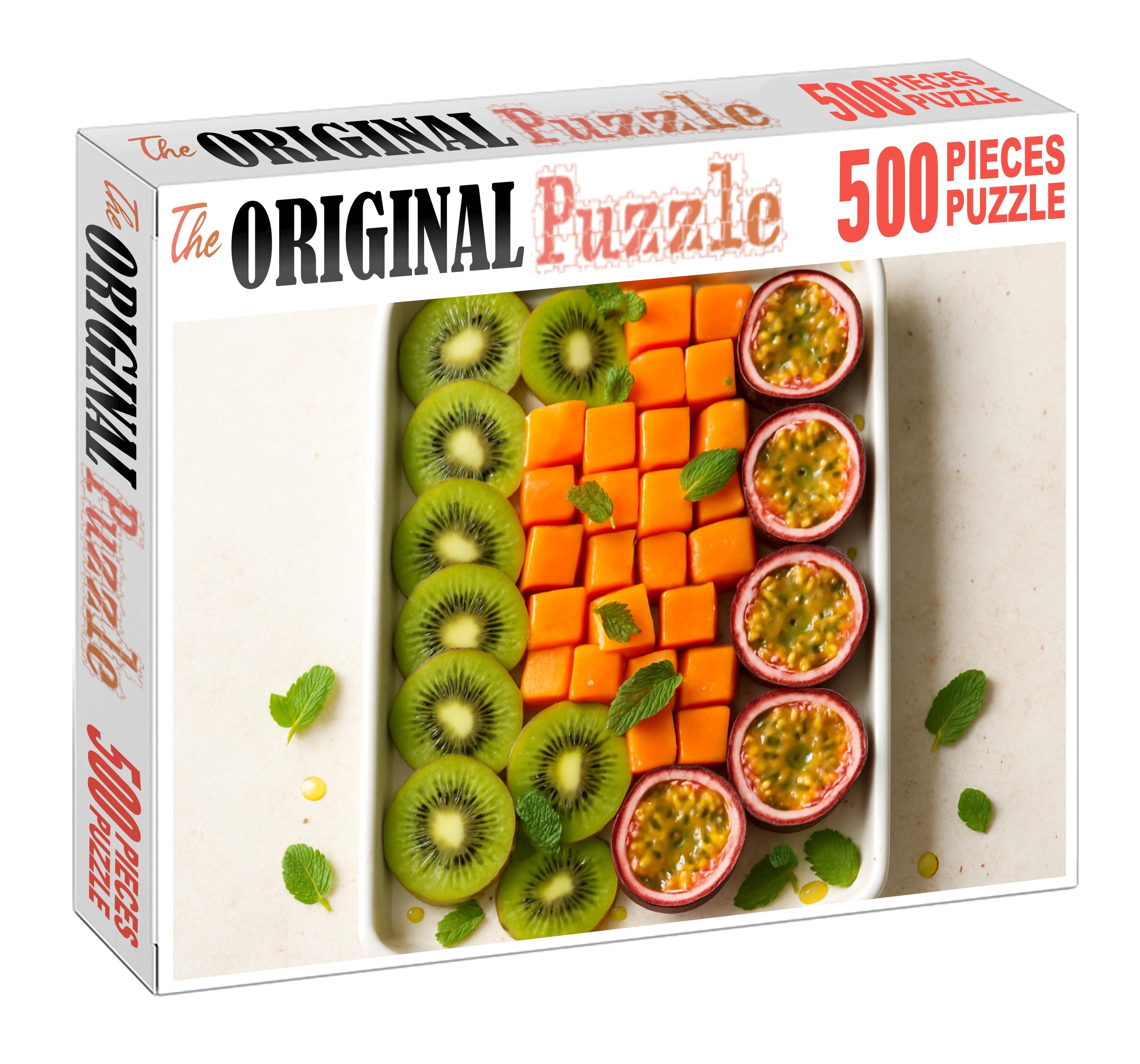 Tropical Jewel Box Kiwi Papaya And Passion Fruit Ensemble 500 Piece Puzzle