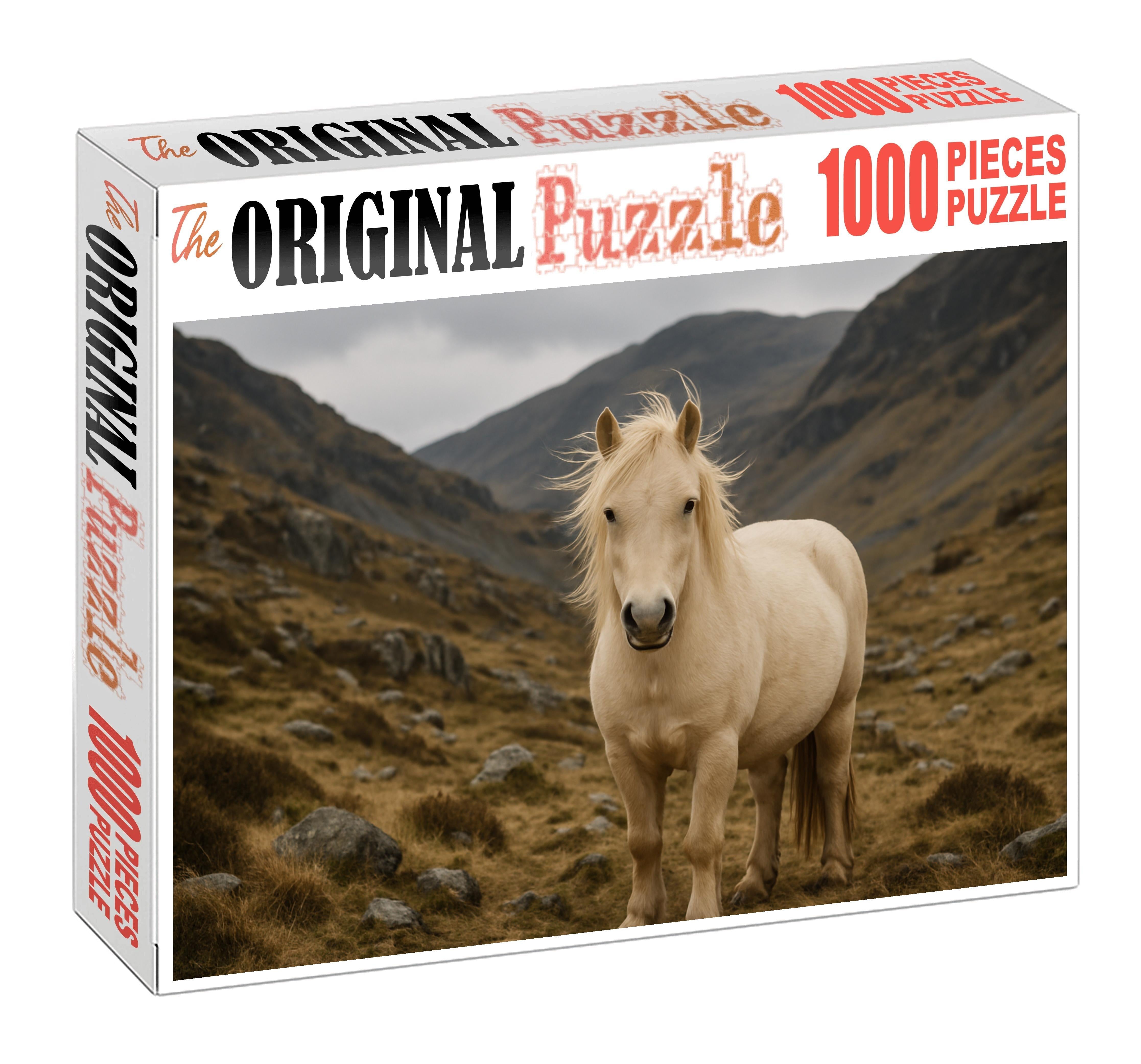 Ivory Dawn Trailblazer Pale Cream Connemara Pony With Steadfast Heart Custom Jigsaw Puzzle