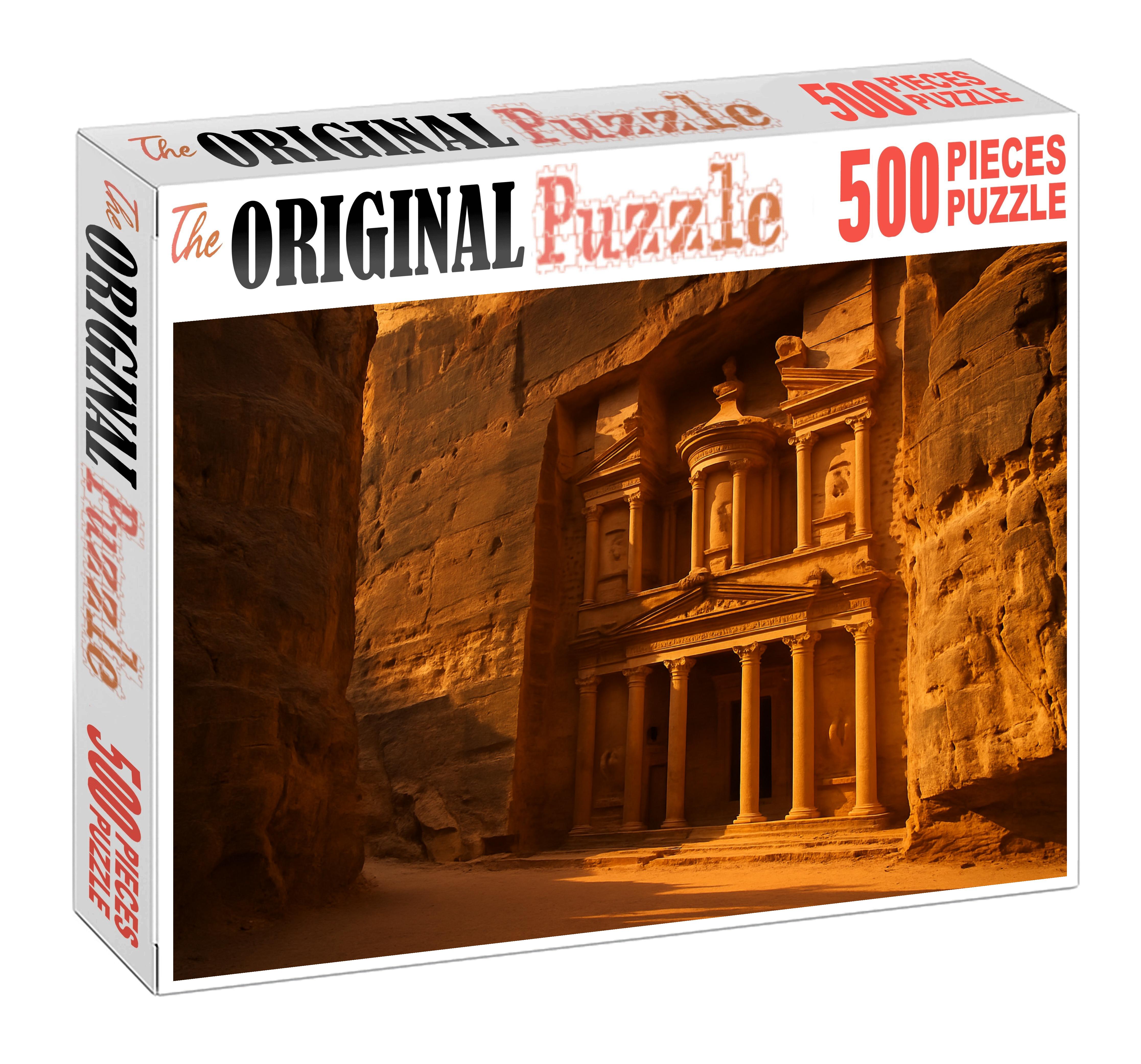 Petra Treasury Situated In Ma'an Governorate Jordan Recognized By 7180 Of Global Heritage Enthusiasts As A Rock-cut Architectural Marvel Large Format Puzzle