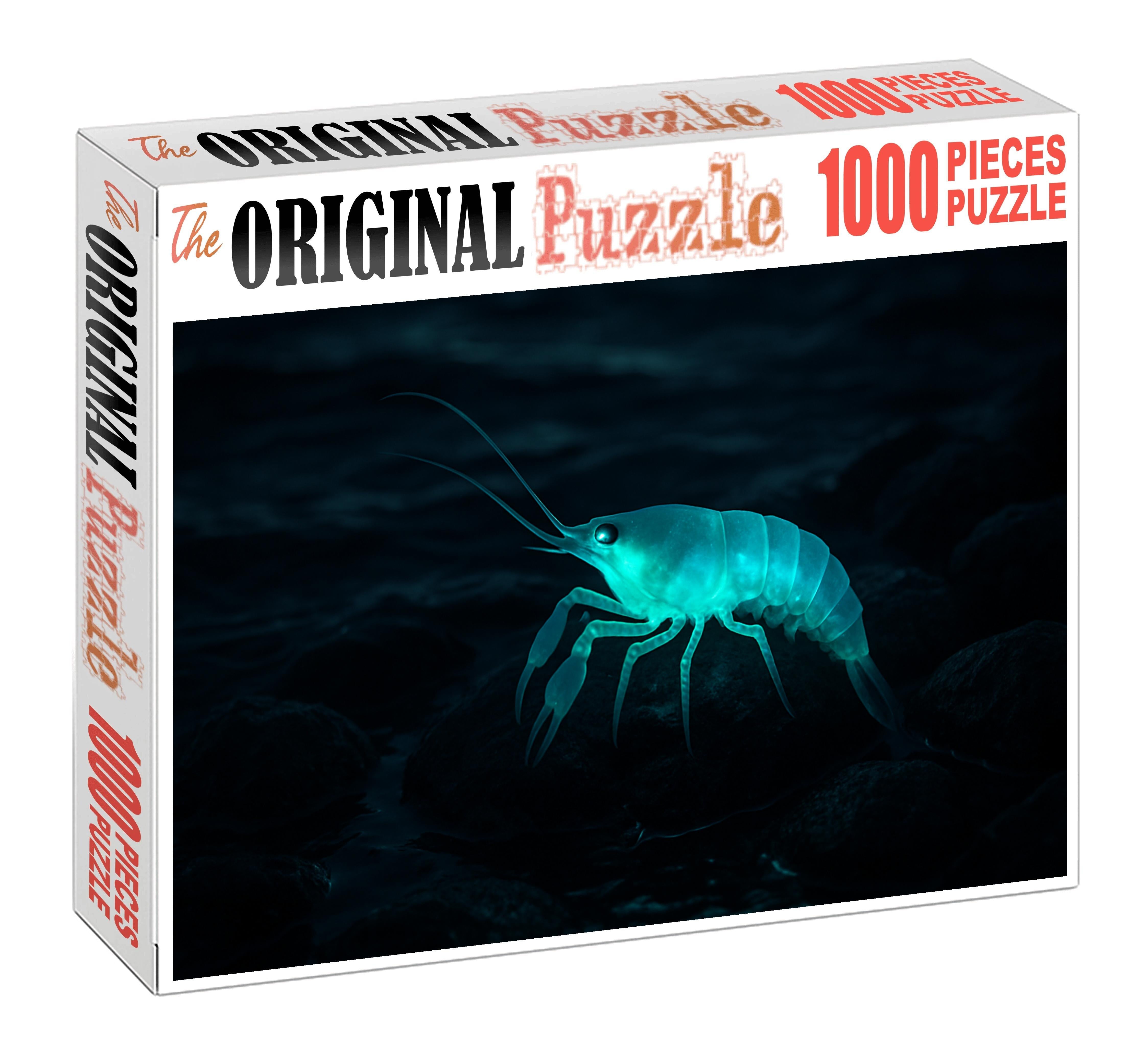 Luminous Tidecrawler Bioluminescent Crustacean With Multifaceted Eyes Large Format Puzzle