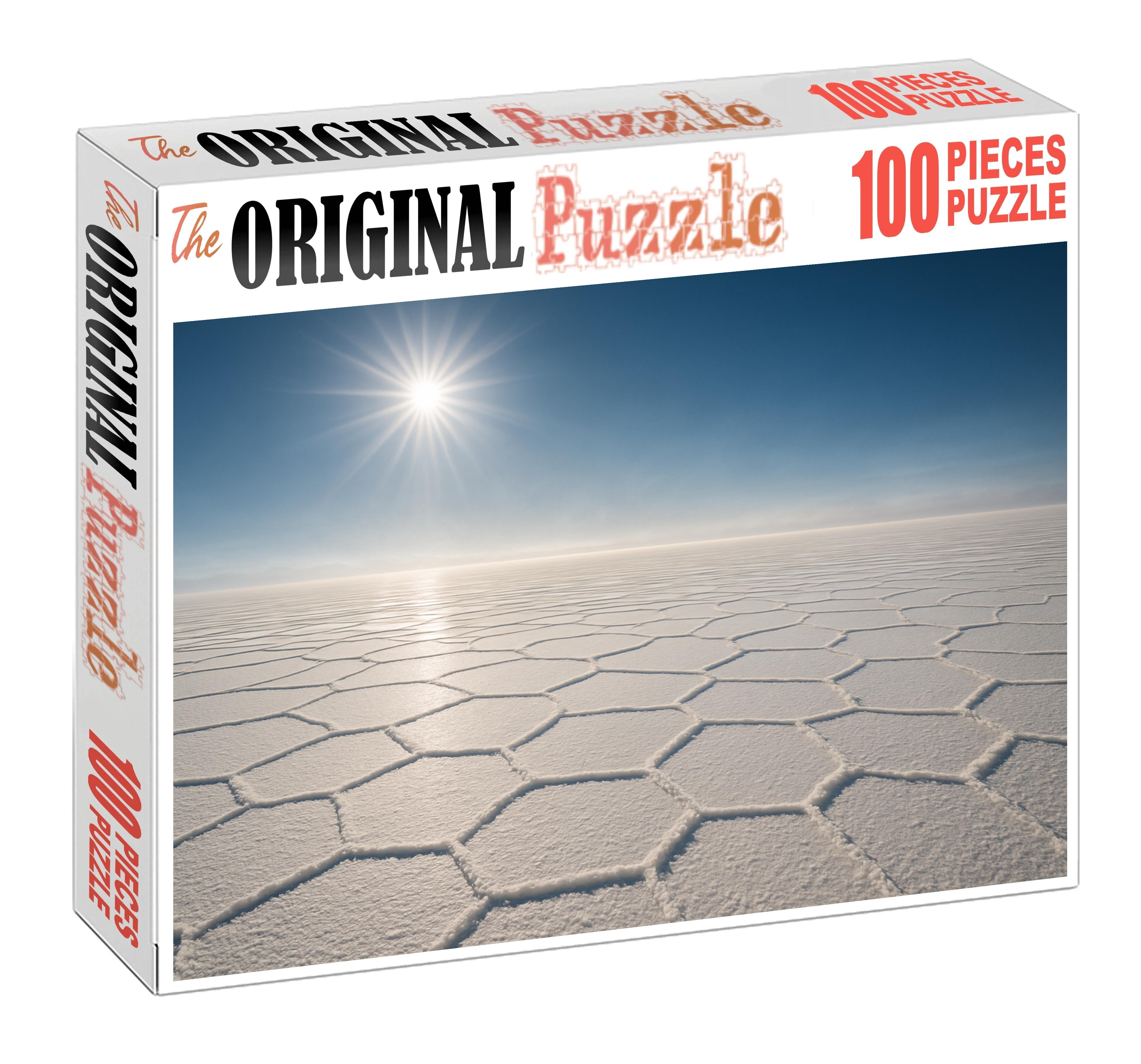 Saltpan Mirror White Flats Reflecting Distant Heat Waves Puzzle For Kids