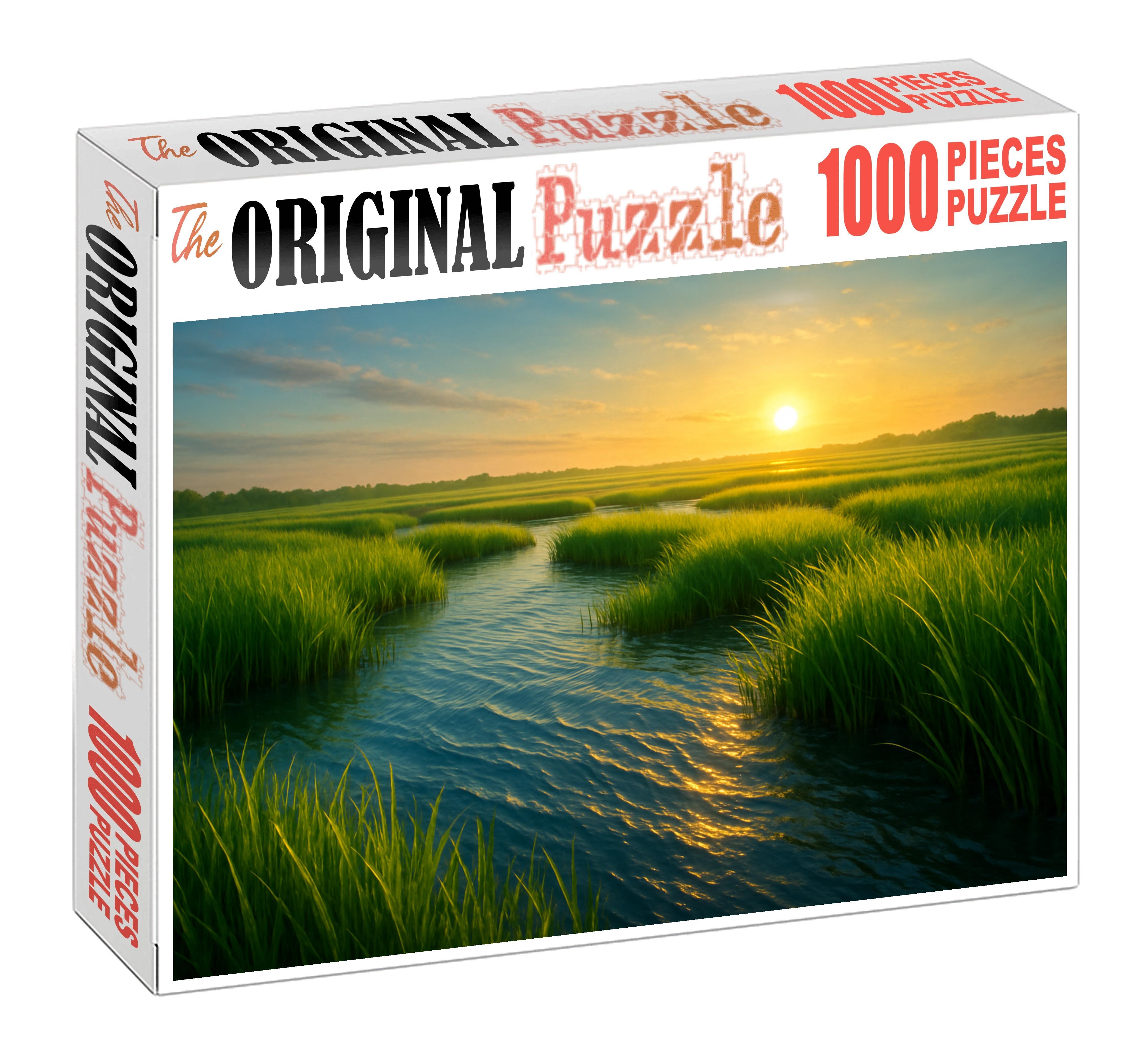 Luminous Tidal Marsh Custom Jigsaw Puzzle