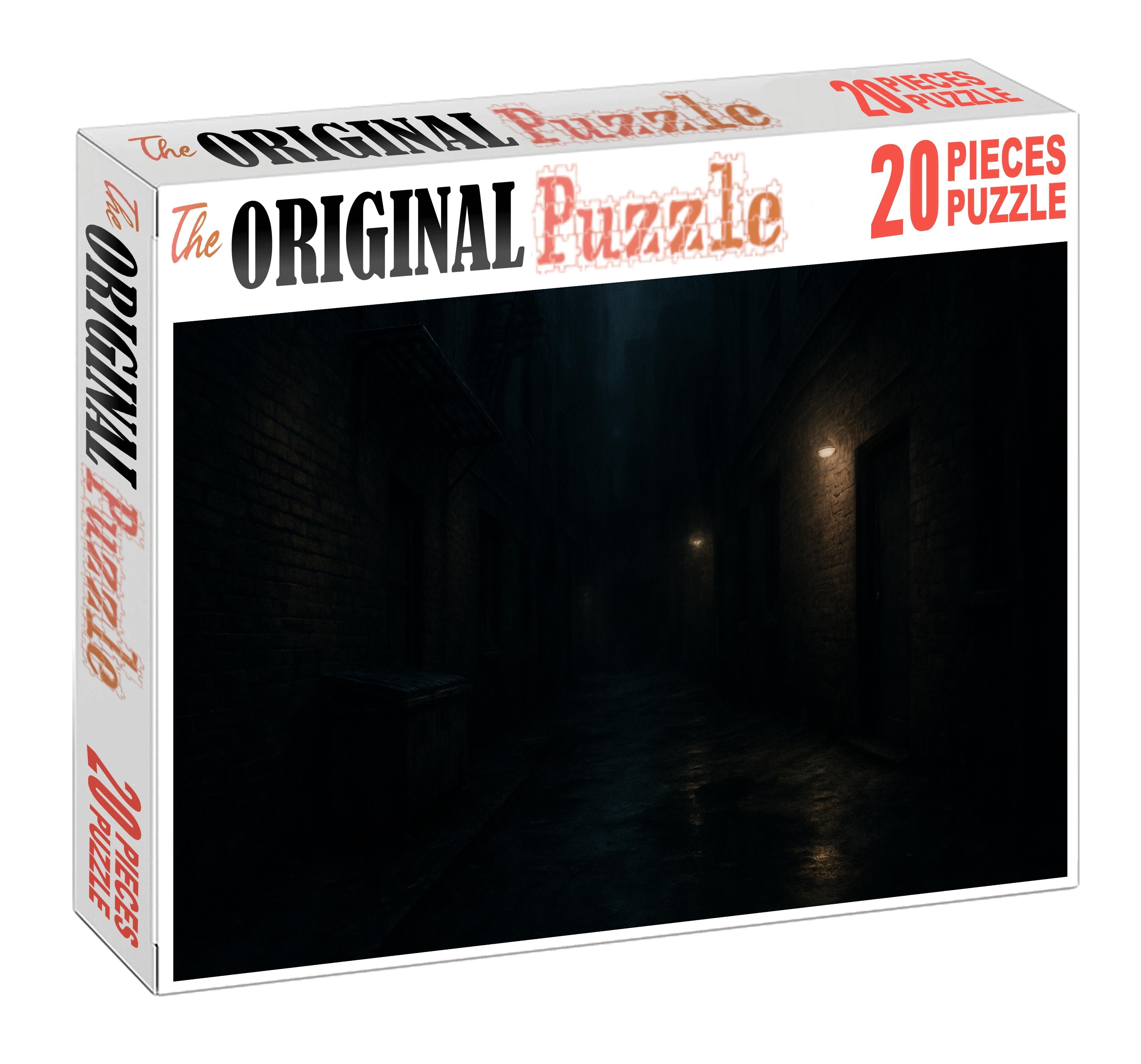 Nocturnal Urban Alleyway Sketch Soft Charcoal With Blurred Shadow Effects Puzzle For Kids