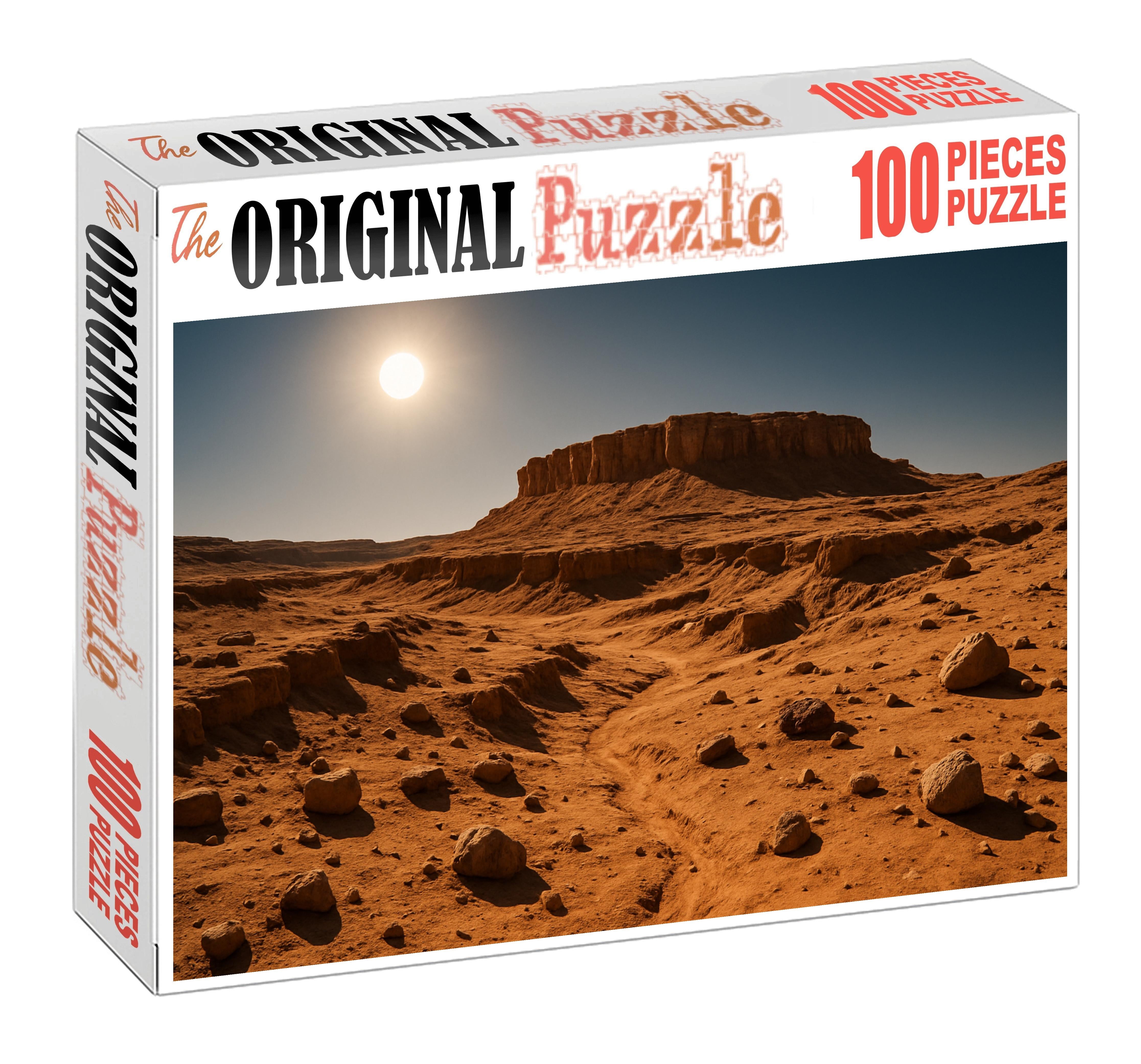 Dusty Amber Plateau Rocky Sand Transition Under Midday Sun Puzzle For Adults