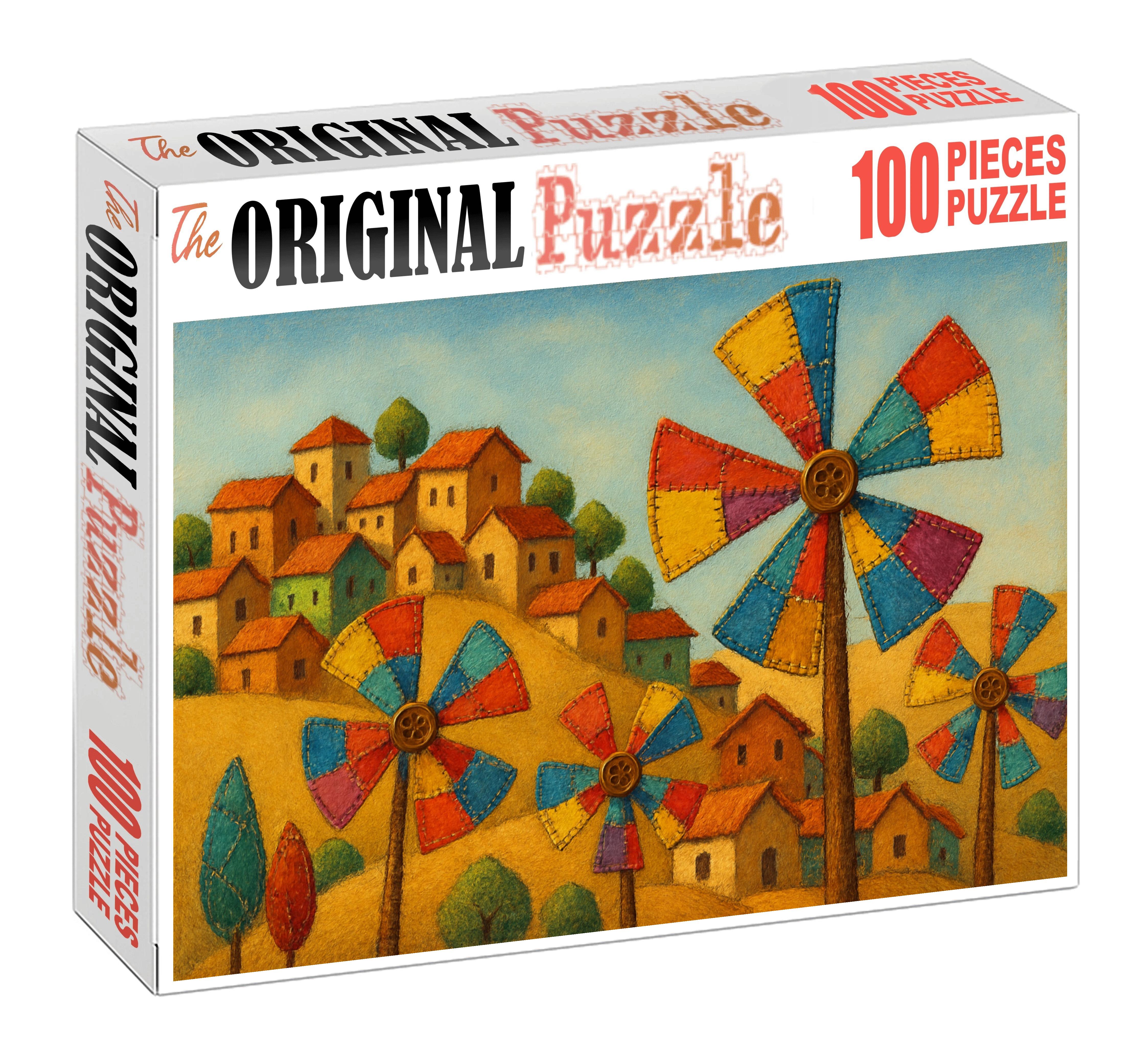 Patchwork Windmill Village Large Format Puzzle