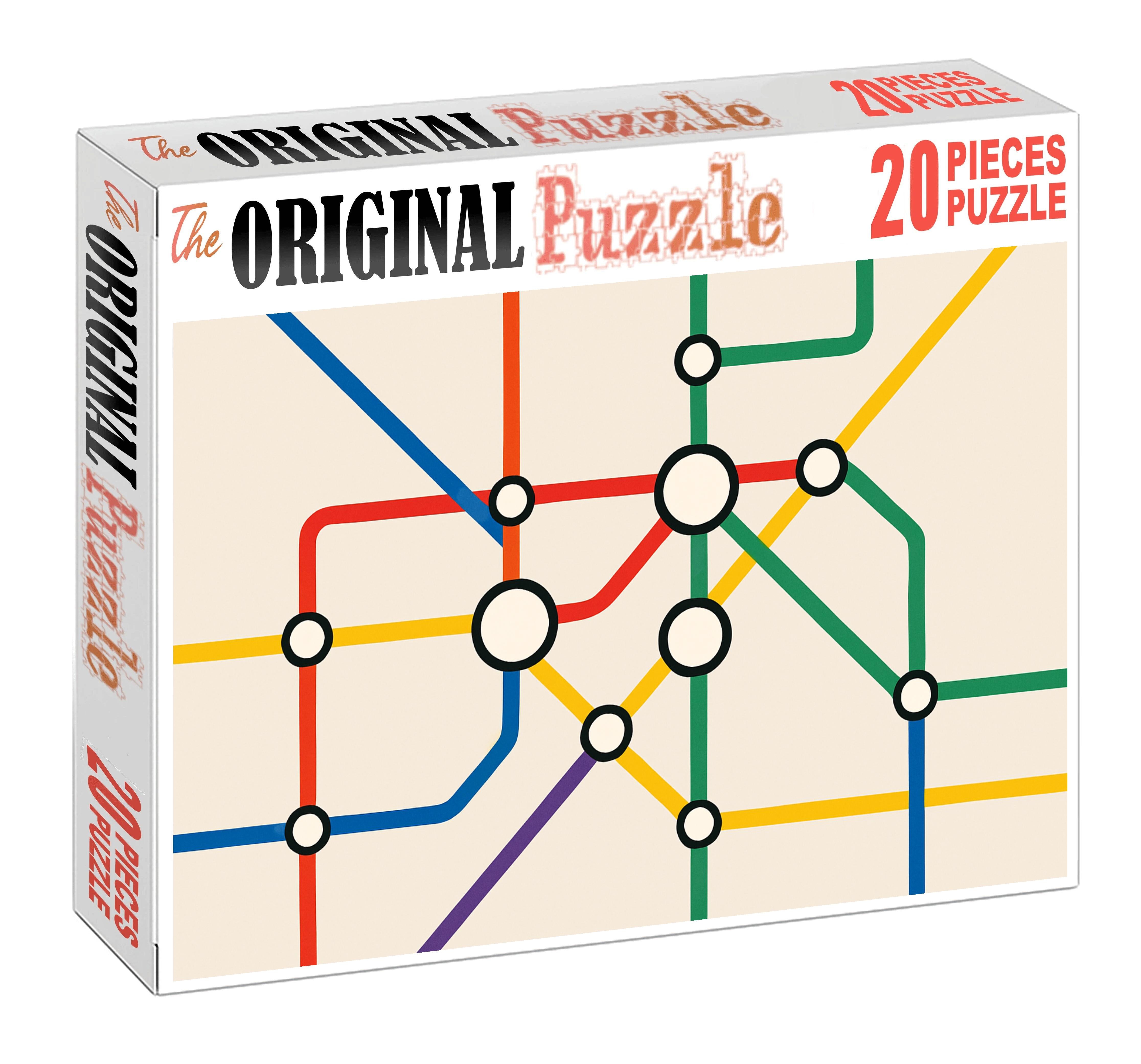 Abstract Transit Network Map Premium Puzzle Pieces