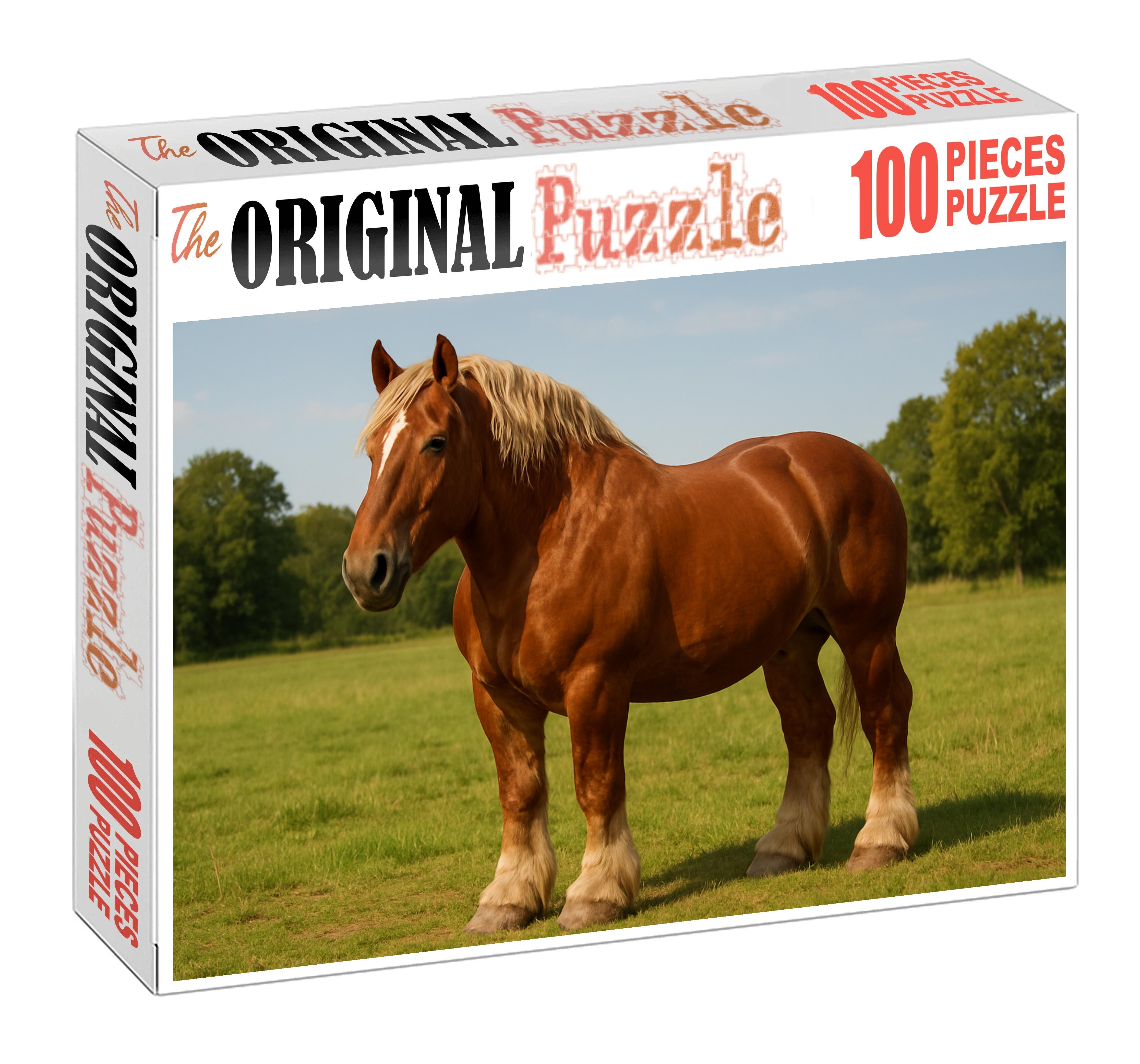 Rustic Ember Robust Chestnut Draft Gelding With Gentle Demeanor 500 Piece Puzzle