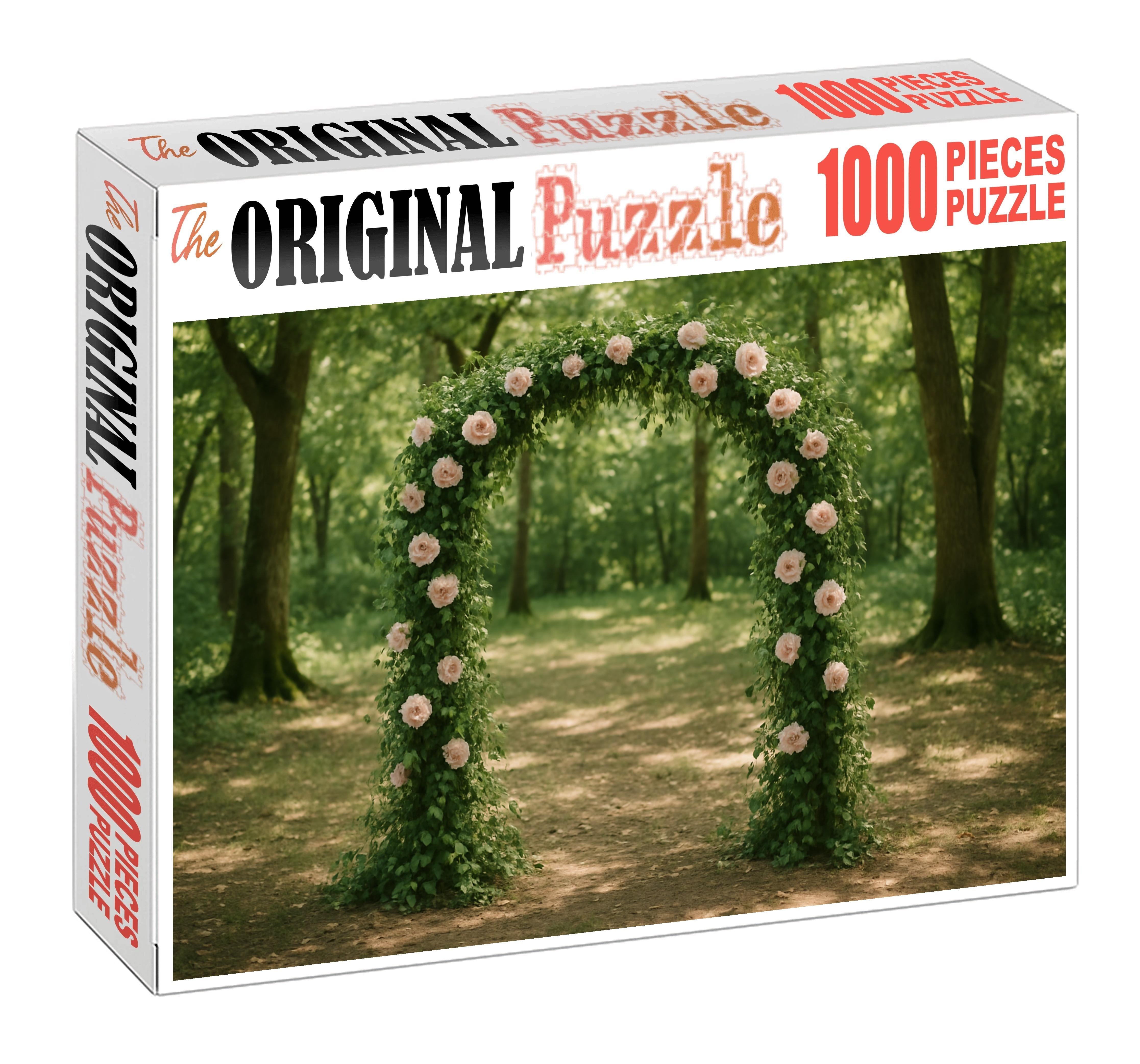 Enchanted Forest Wedding Arch Cascading Greenery And Soft Blush Flowers Family Puzzles