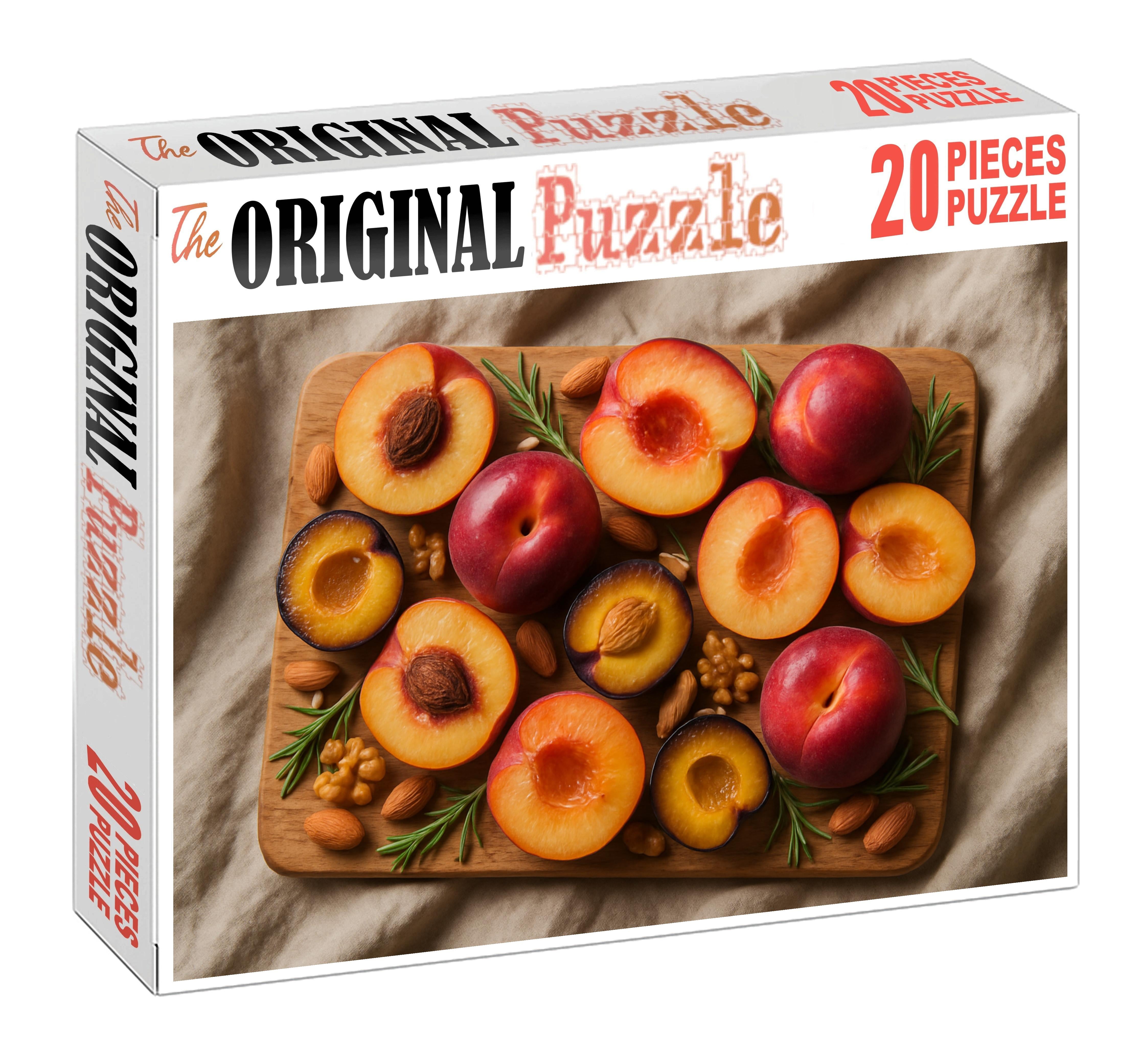 Sunset Orchard Array Warm Hues Of Stone Fruits And Nuts Puzzle Challenge