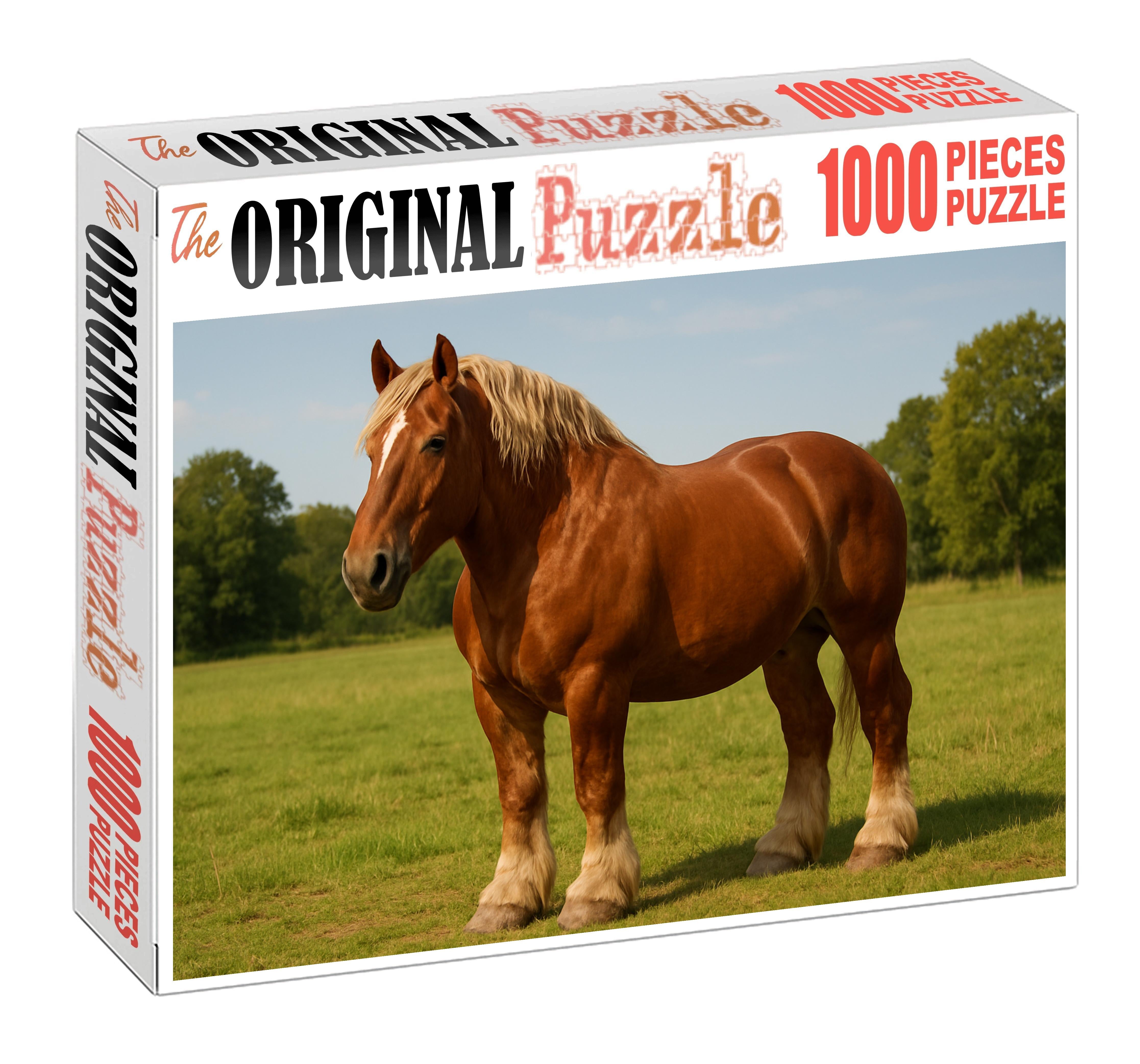 Rustic Ember Robust Chestnut Draft Gelding With Gentle Demeanor 500 Piece Puzzle