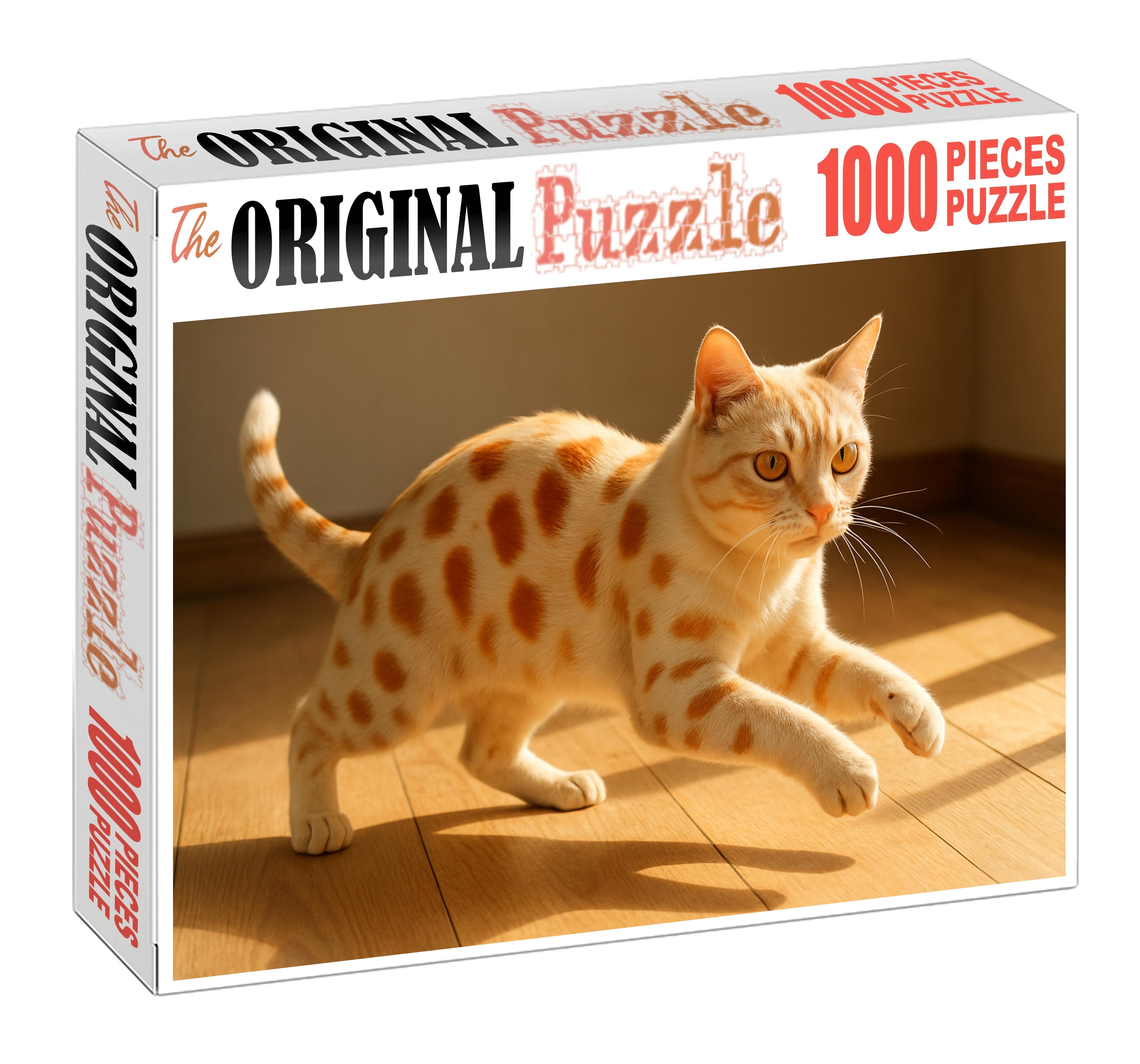 Crimson Whirl Vibrant Red-spotted Shorthair With Adventurous Spirit Puzzle Fun